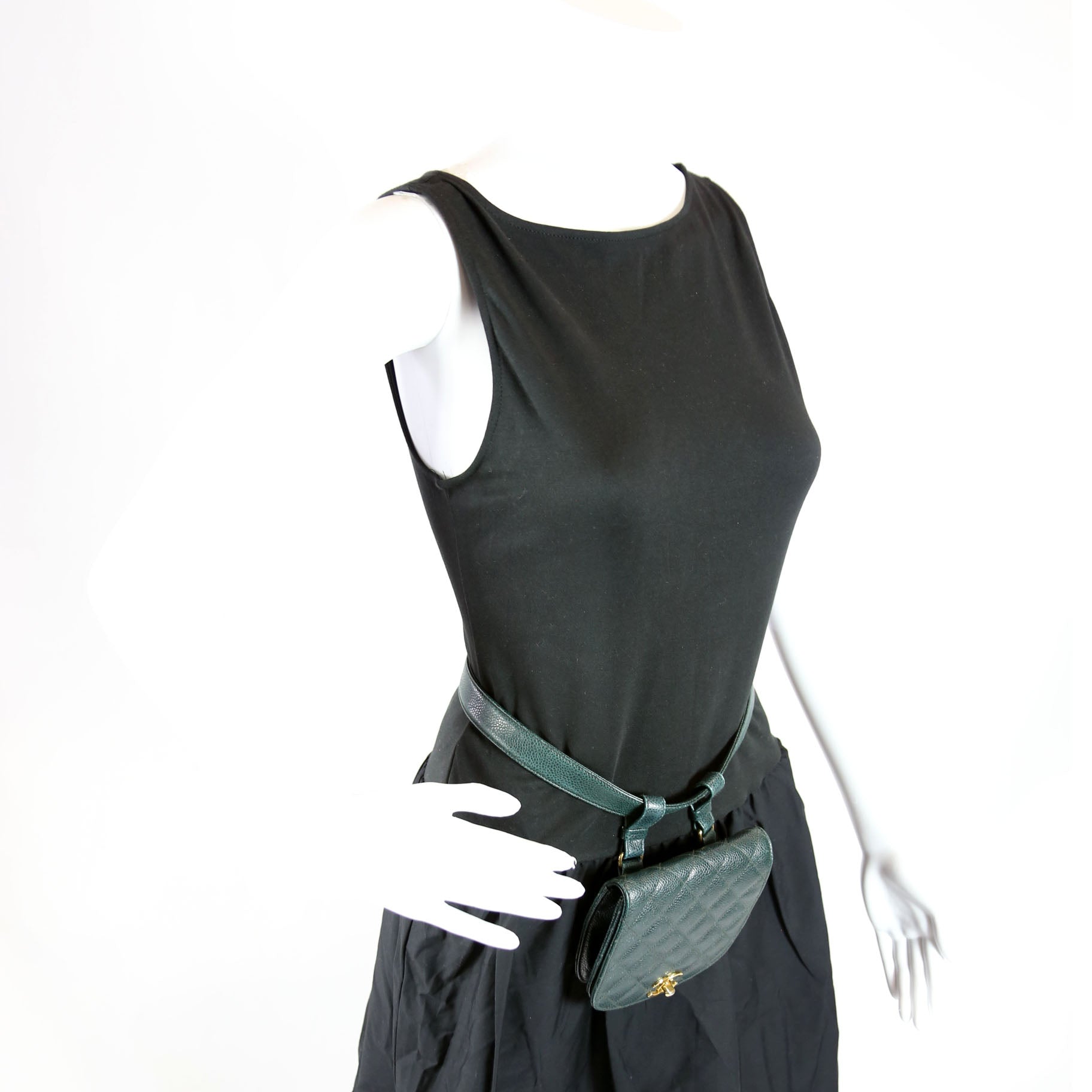 CC Turnlock Waist Belt Bag Vintage Size 75/30 Green