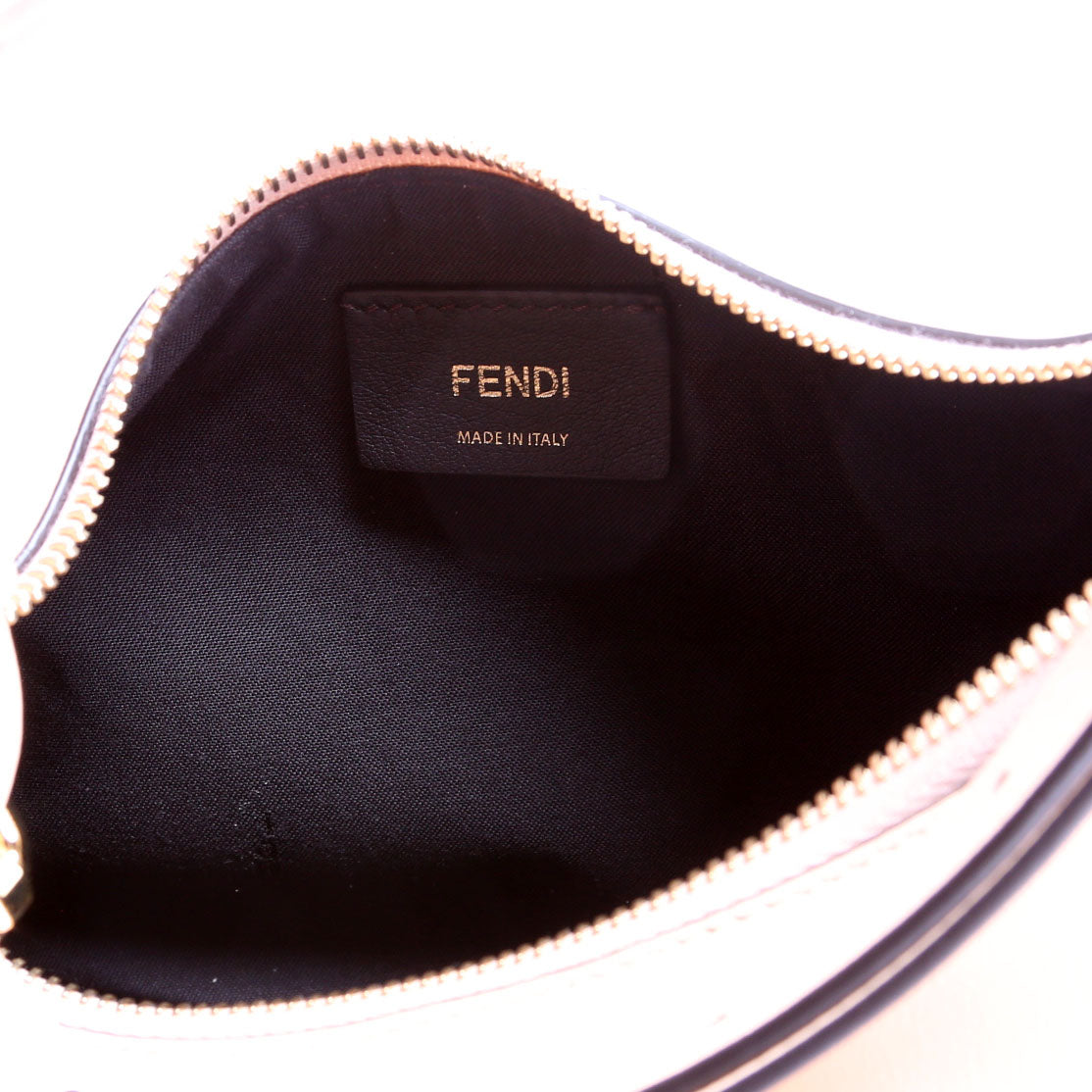 8BR798 Fendigraphy Small Leather Hobo Nude