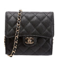 CC Flap Card Holder On Chain Caviar RFID Black
