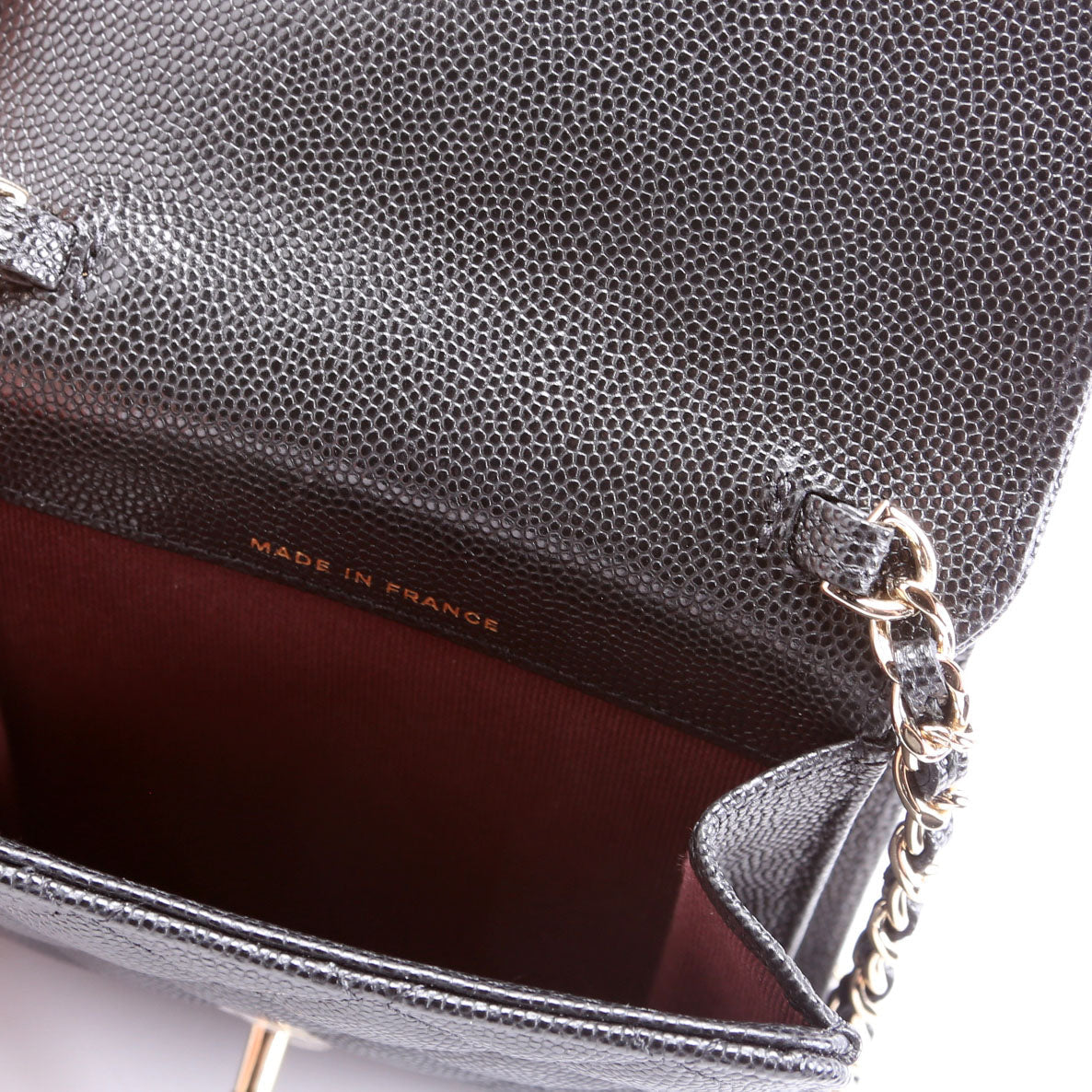 CC Flap Card Holder On Chain Caviar RFID Black