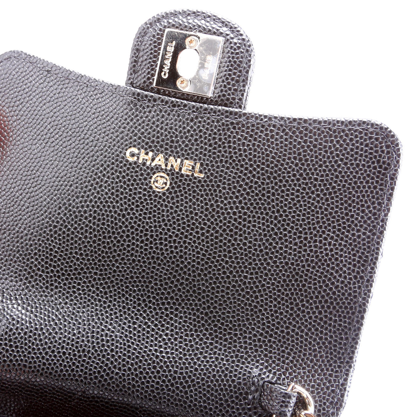 CC Flap Card Holder On Chain Caviar RFID Black
