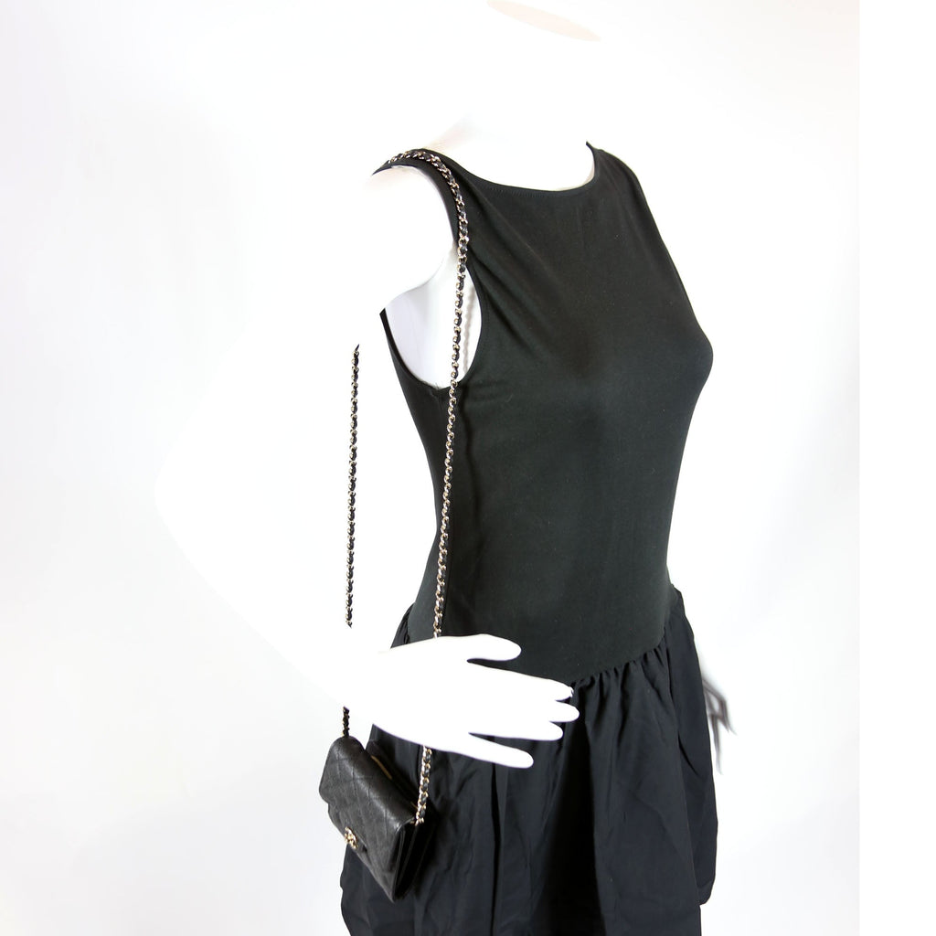 CC Flap Card Holder On Chain Caviar RFID Black
