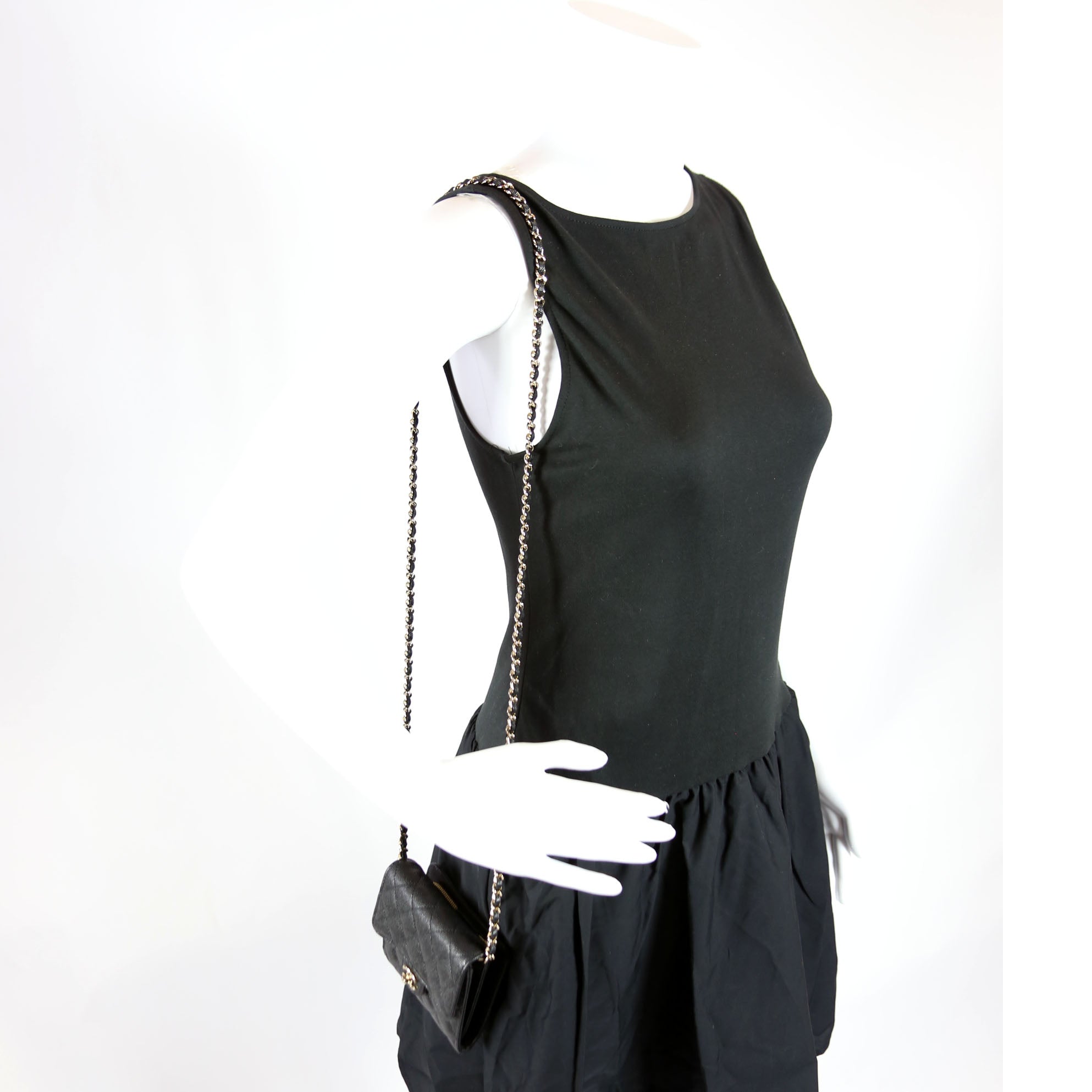 CC Flap Card Holder On Chain Caviar RFID Black