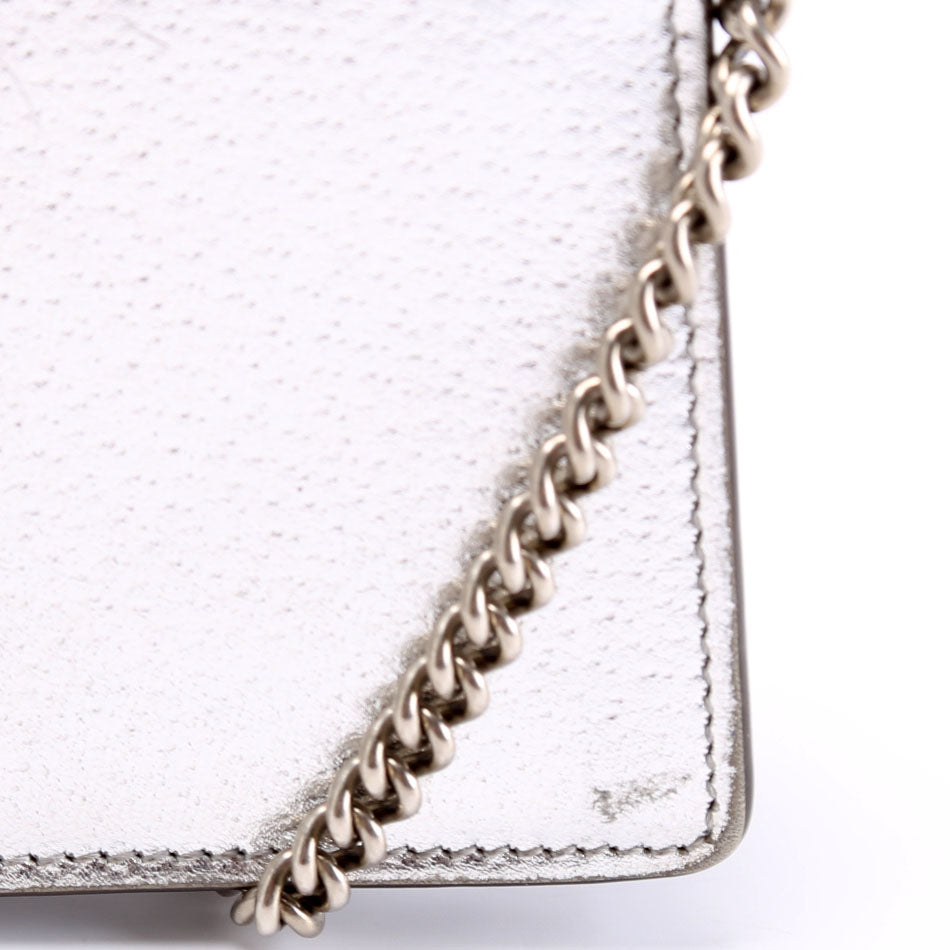 476432 Dionysus Metallic Leather Super Mini Silver