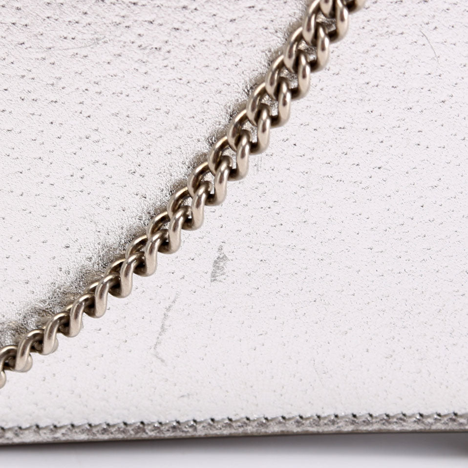 476432 Dionysus Metallic Leather Super Mini Silver