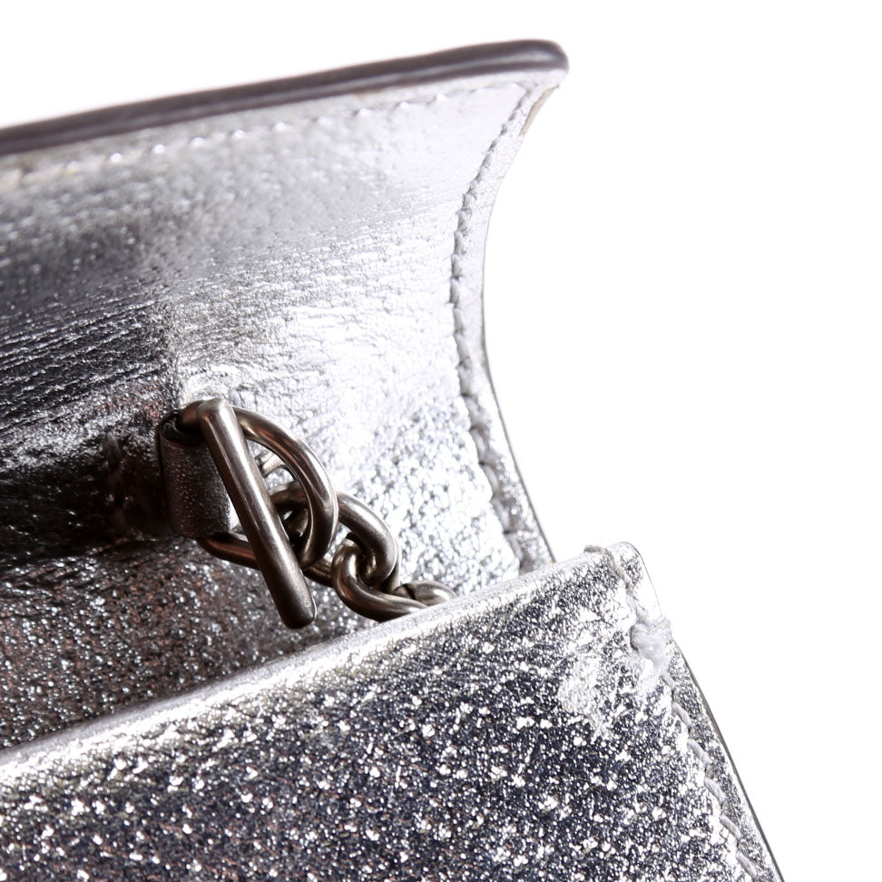 476432 Dionysus Metallic Leather Super Mini Silver