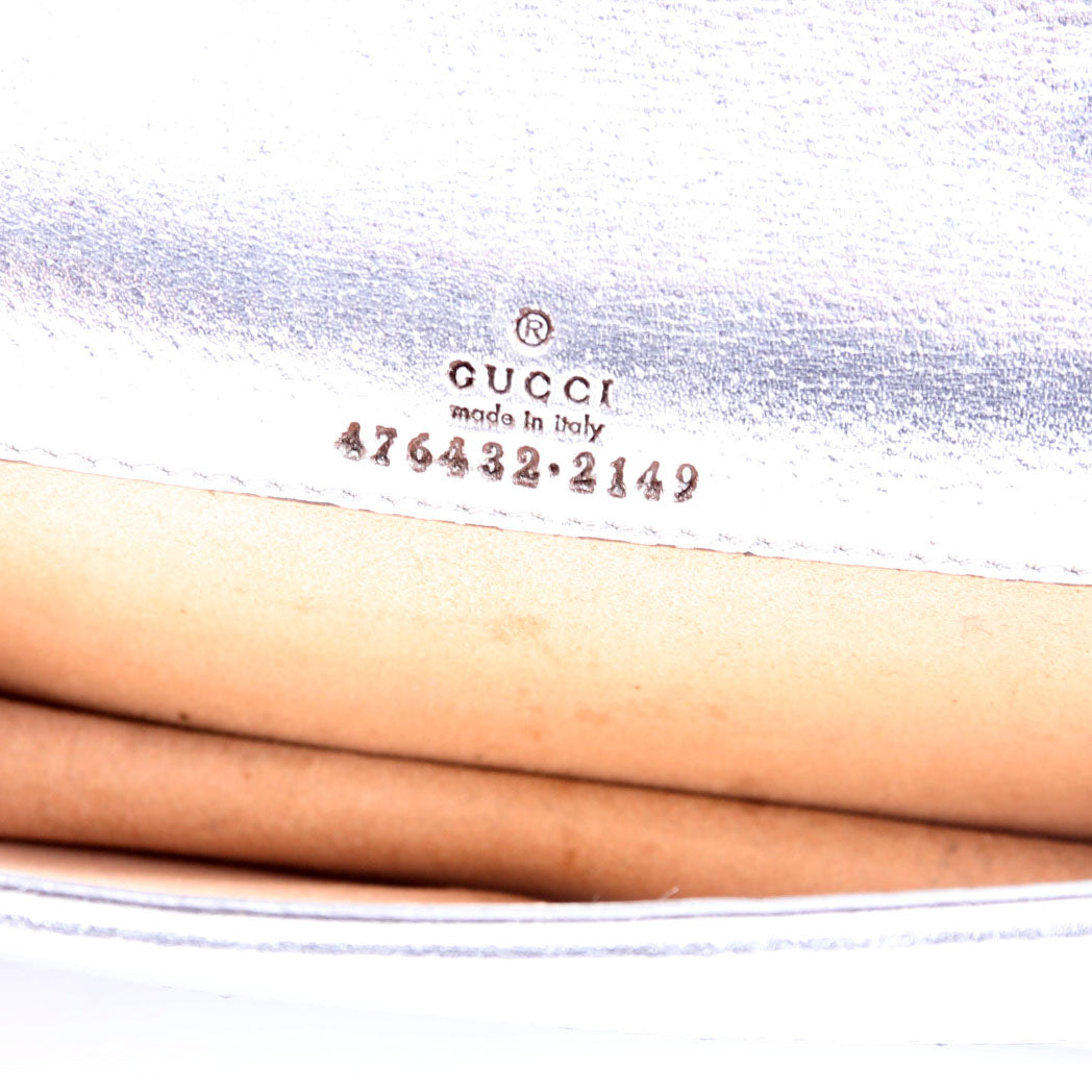 476432 Dionysus Metallic Leather Super Mini Silver