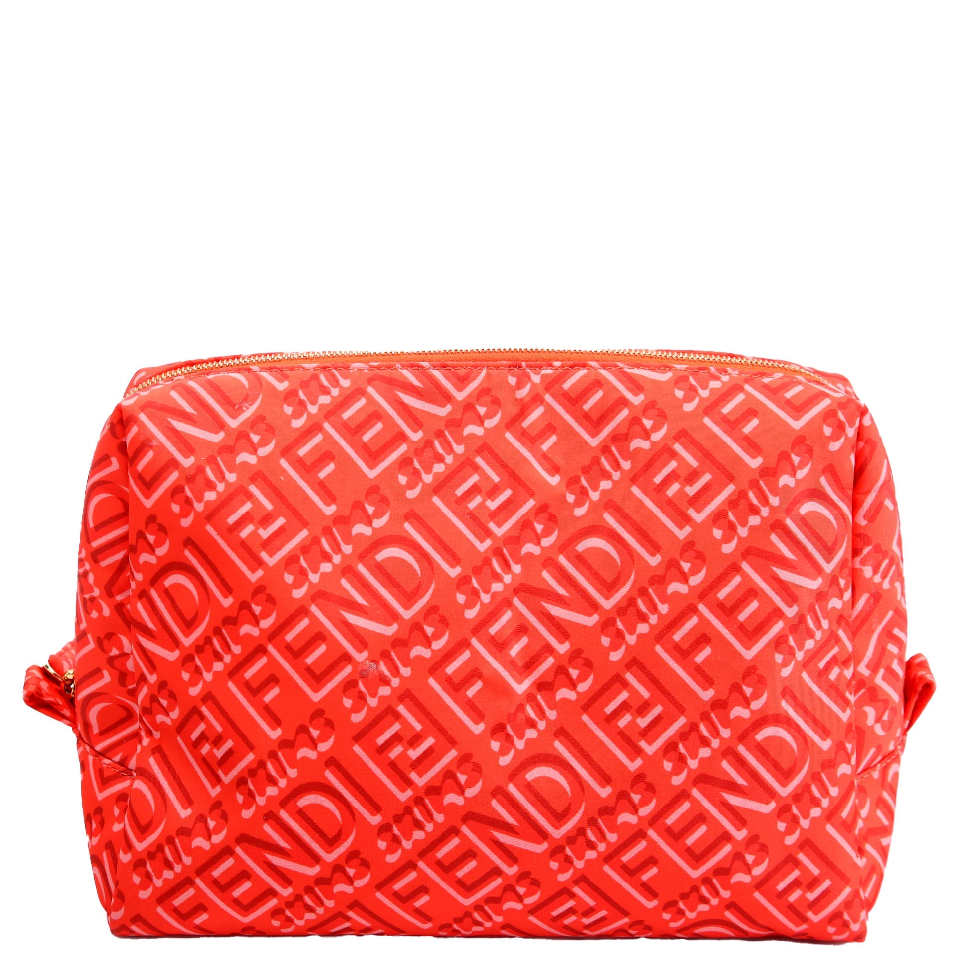 Fendi 8N0171 X Skims Nylon Trapezoid Beauty Pouch Medium Orange