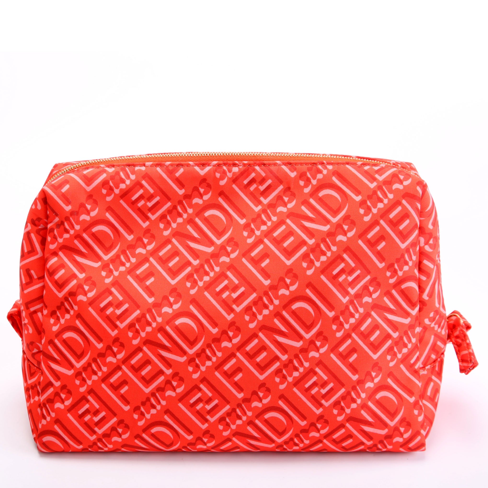 Fendi 8N0171 X Skims Nylon Trapezoid Beauty Pouch Medium Orange