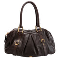 Grained Calfskin Bowling Bag Brown