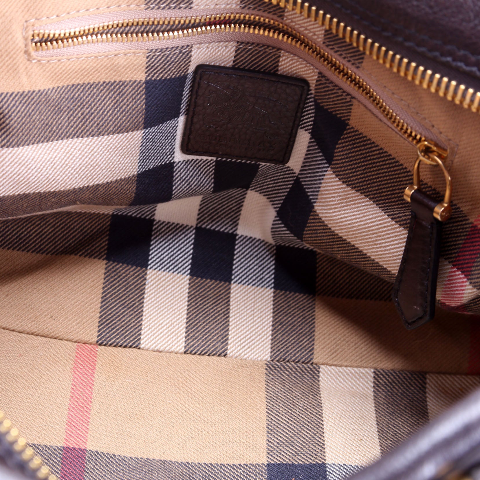 Grained Calfskin Bowling Bag Brown