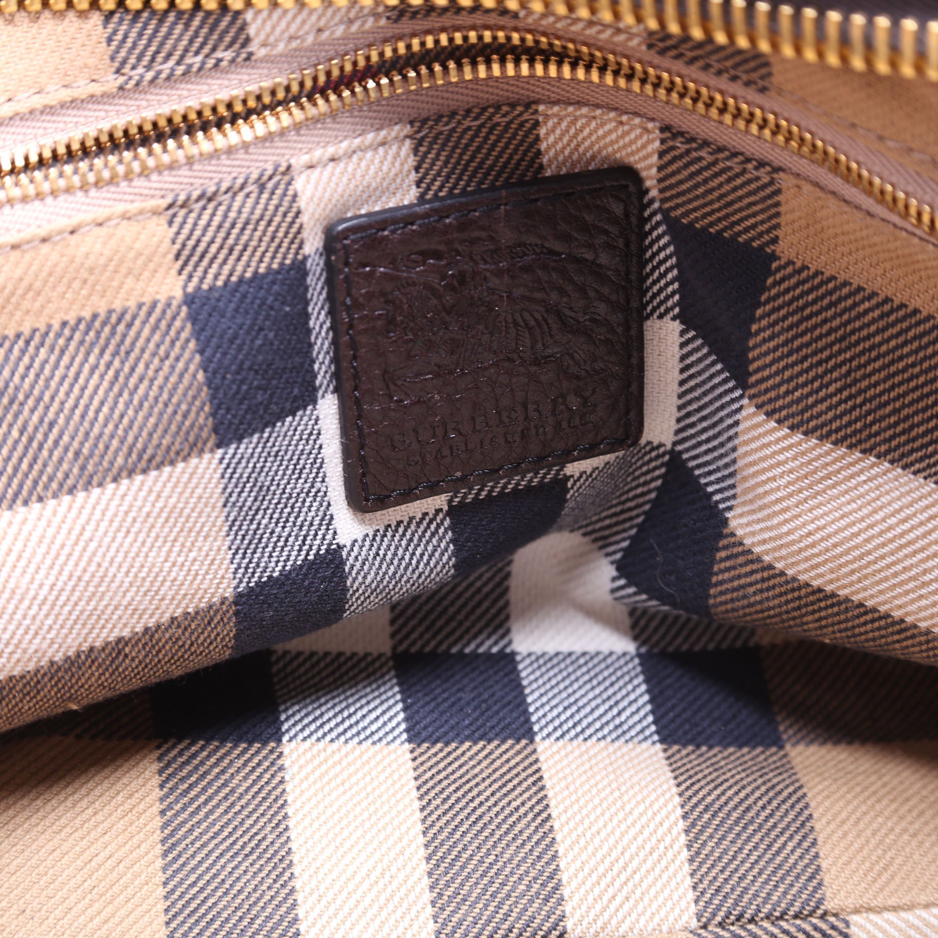 Grained Calfskin Bowling Bag Brown
