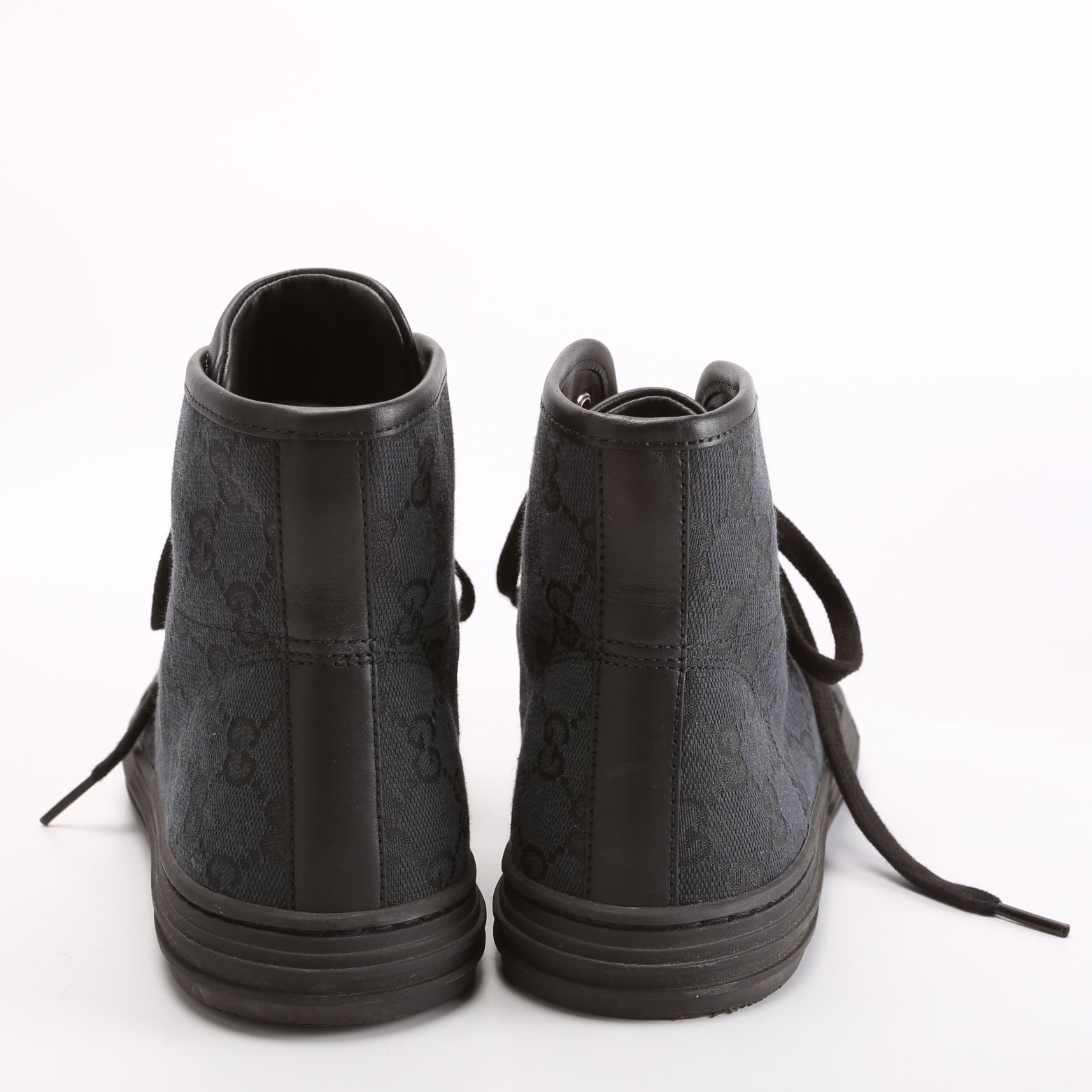 GG Canvas High Top Sneakers Size 38.5 Black
