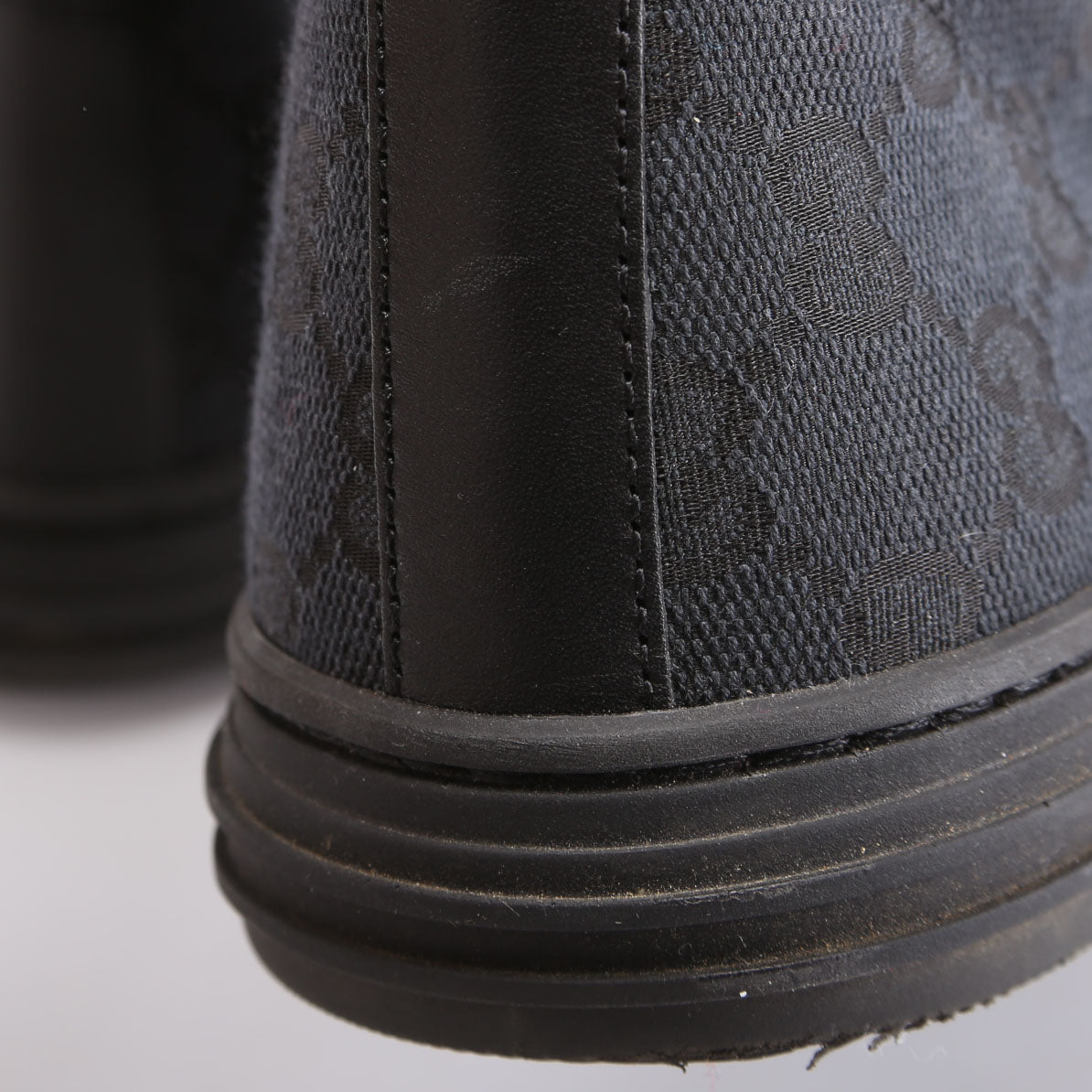 GG Canvas High Top Sneakers Size 38.5 Black