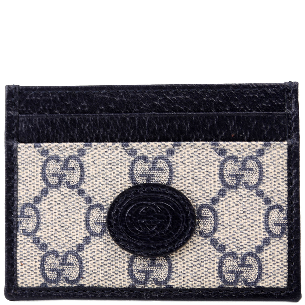 673002 GG Supreme Interlocking Card Holder Navy
