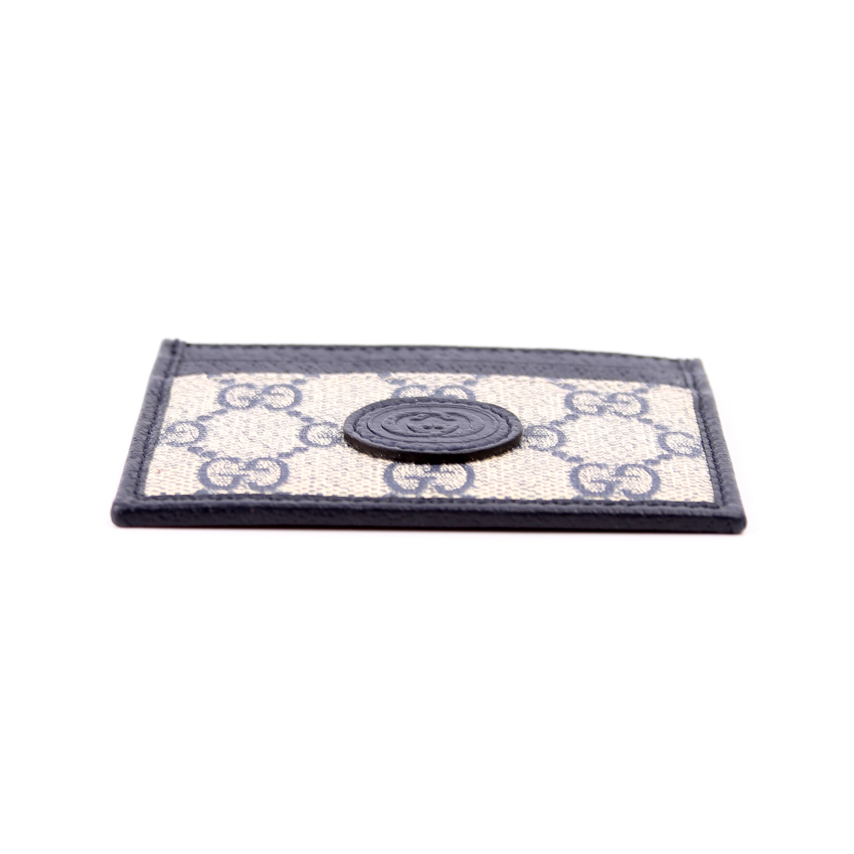 673002 GG Supreme Interlocking Card Holder Navy