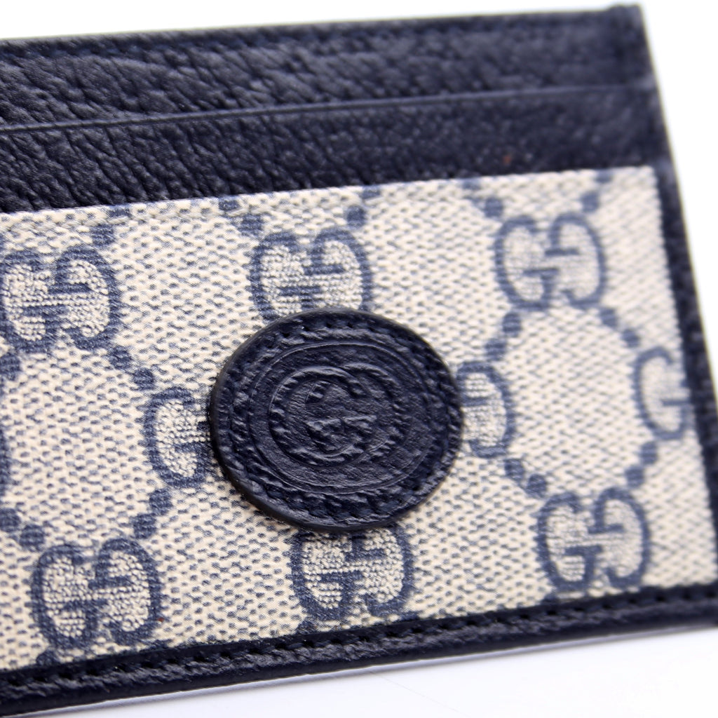 673002 GG Supreme Interlocking Card Holder Navy