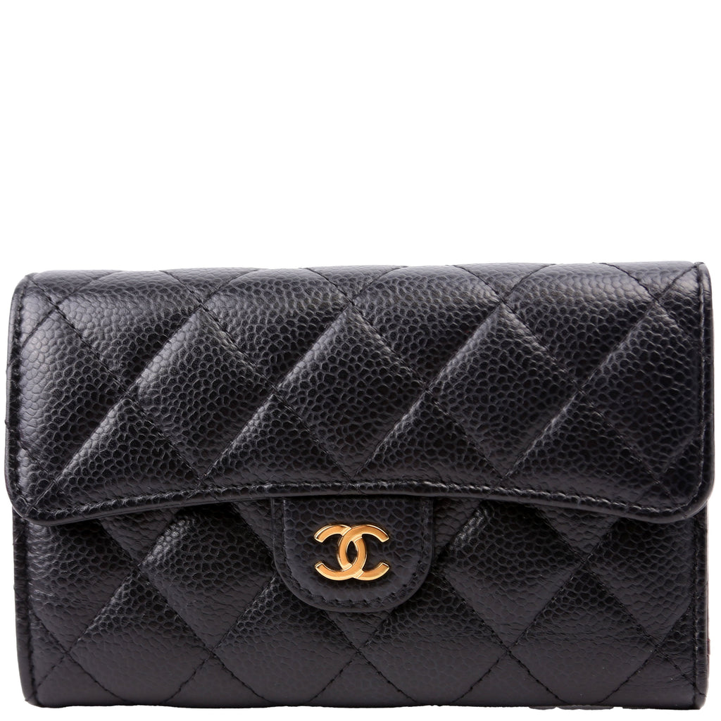 Classic Flap Medium Wallet Caviar 31M Black