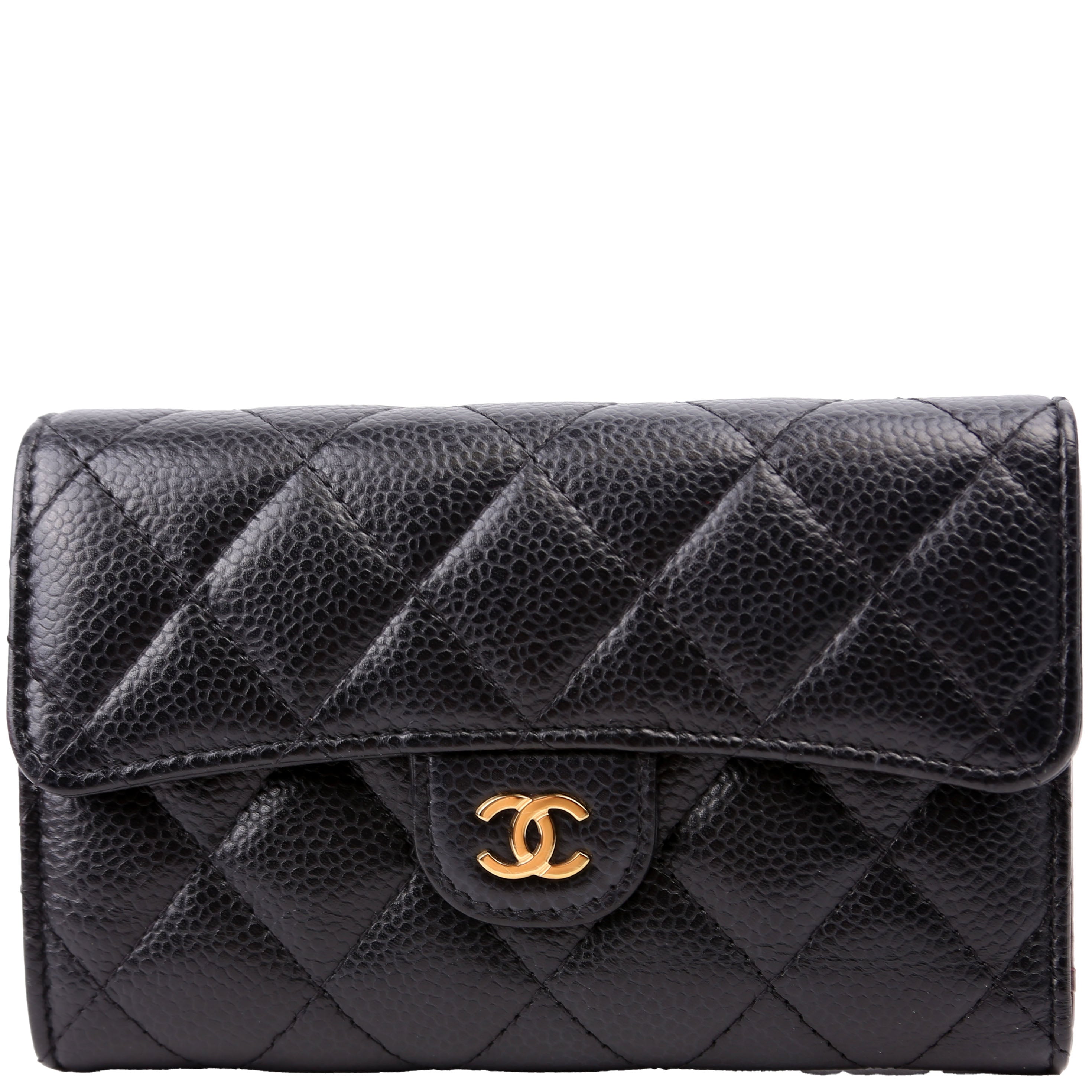 Classic Flap Medium Wallet Caviar 31M Black