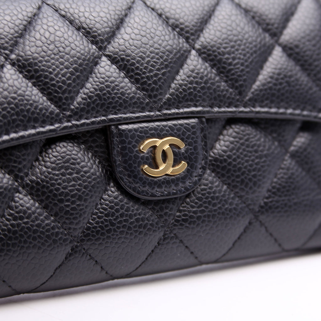Classic Flap Medium Wallet Caviar 31M Black