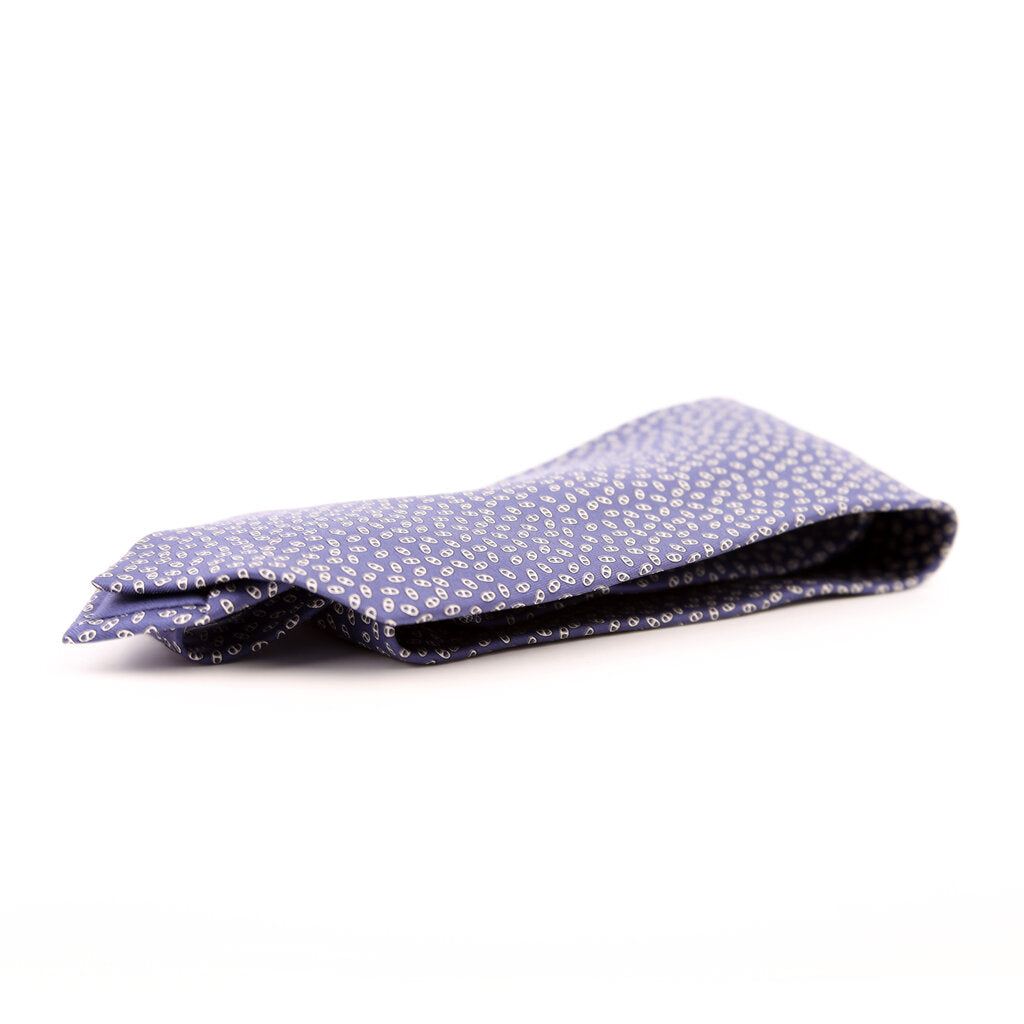Printed Silk Tie Navy