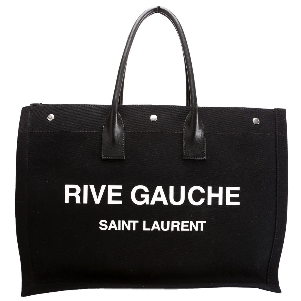 SAINT LAURENT Rive Gauche Tote Bag Black/White