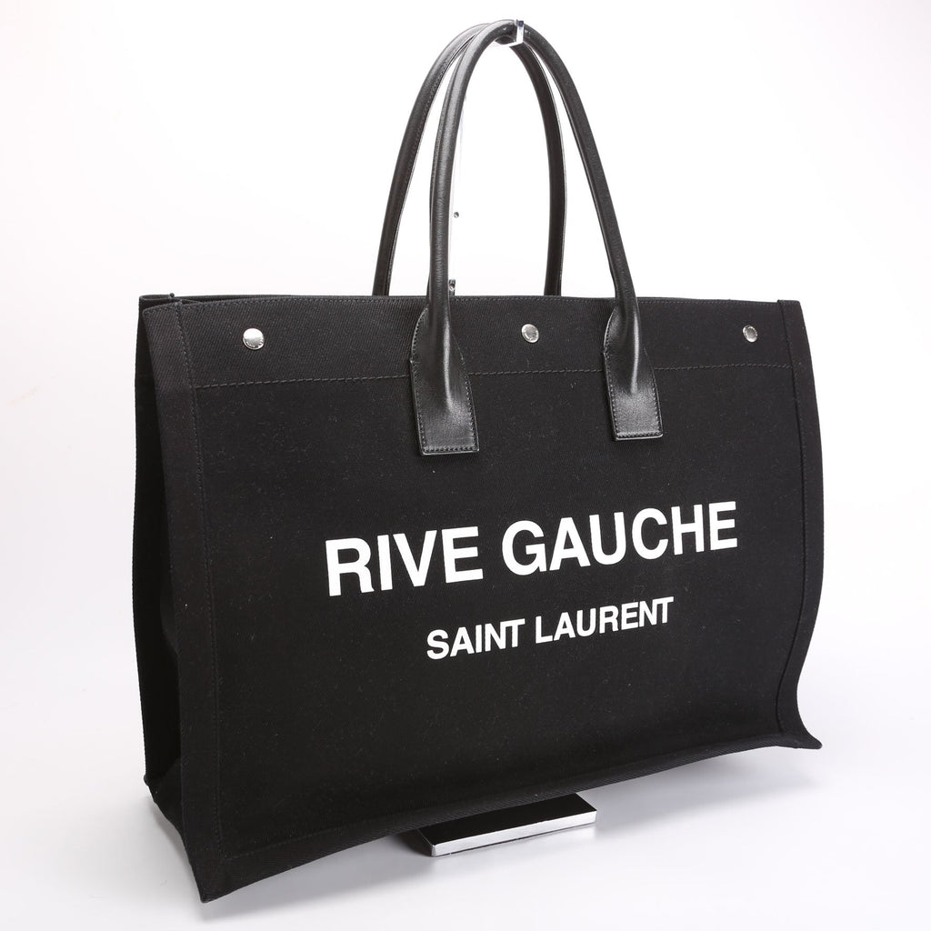 SAINT LAURENT Rive Gauche Tote Bag Black/White