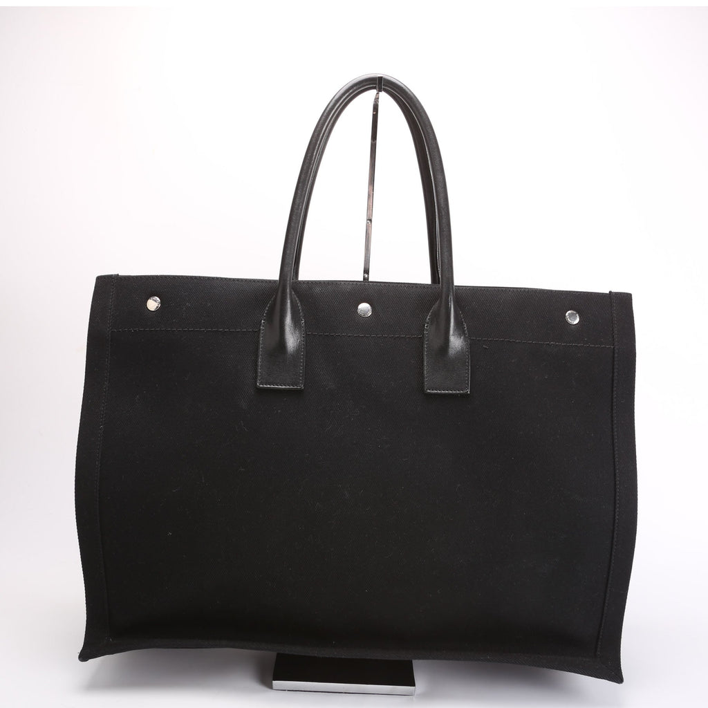 SAINT LAURENT Rive Gauche Tote Bag Black/White