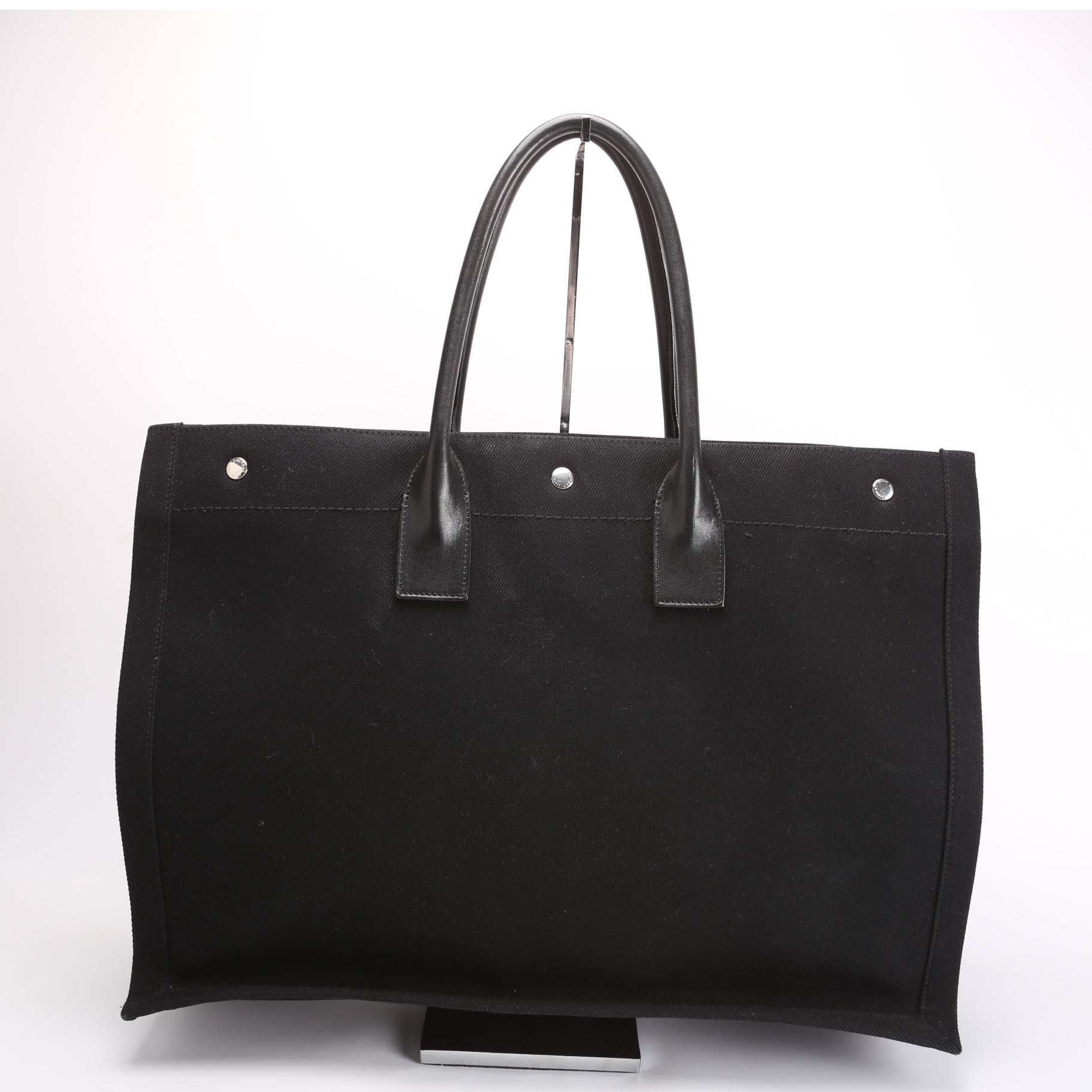 SAINT LAURENT Rive Gauche Tote Bag Black/White