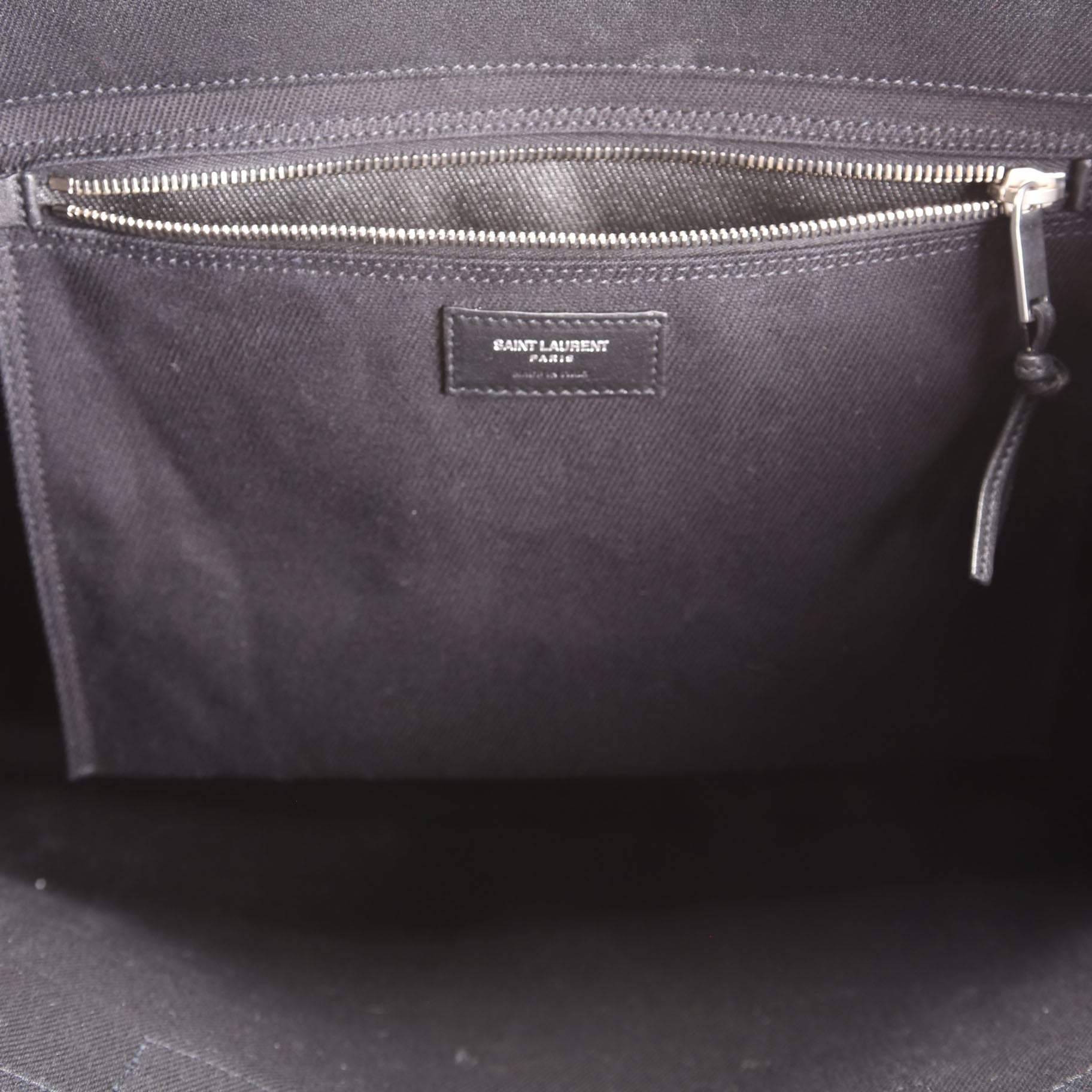 SAINT LAURENT Rive Gauche Tote Bag Black/White