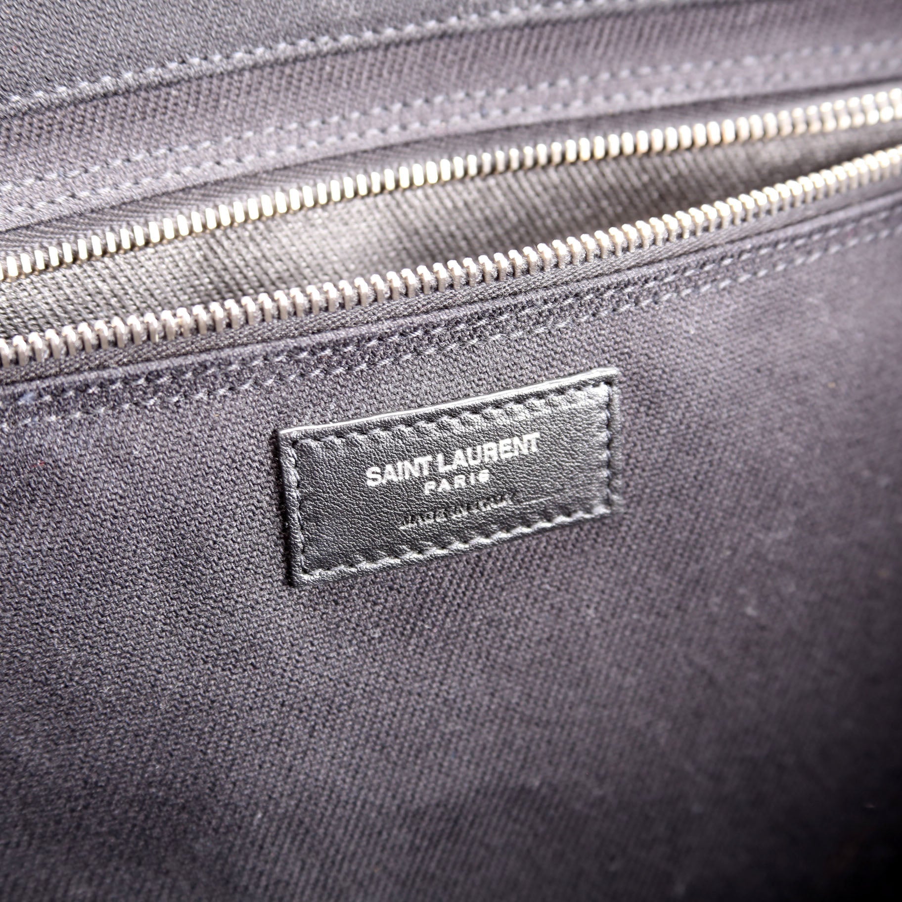 SAINT LAURENT Rive Gauche Tote Bag Black/White