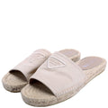 Triangle Logo Canvas Espadrille Slides Size 38