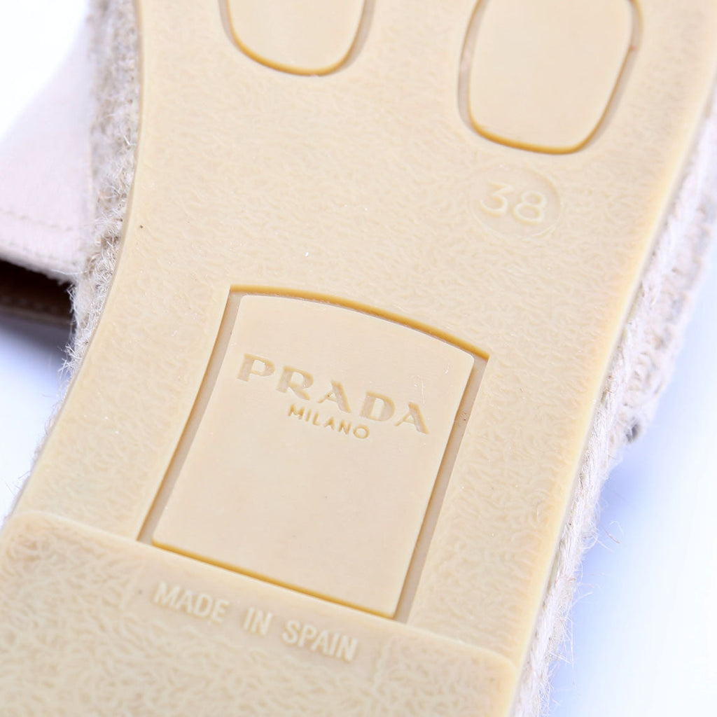 Triangle Logo Canvas Espadrille Slides Size 38