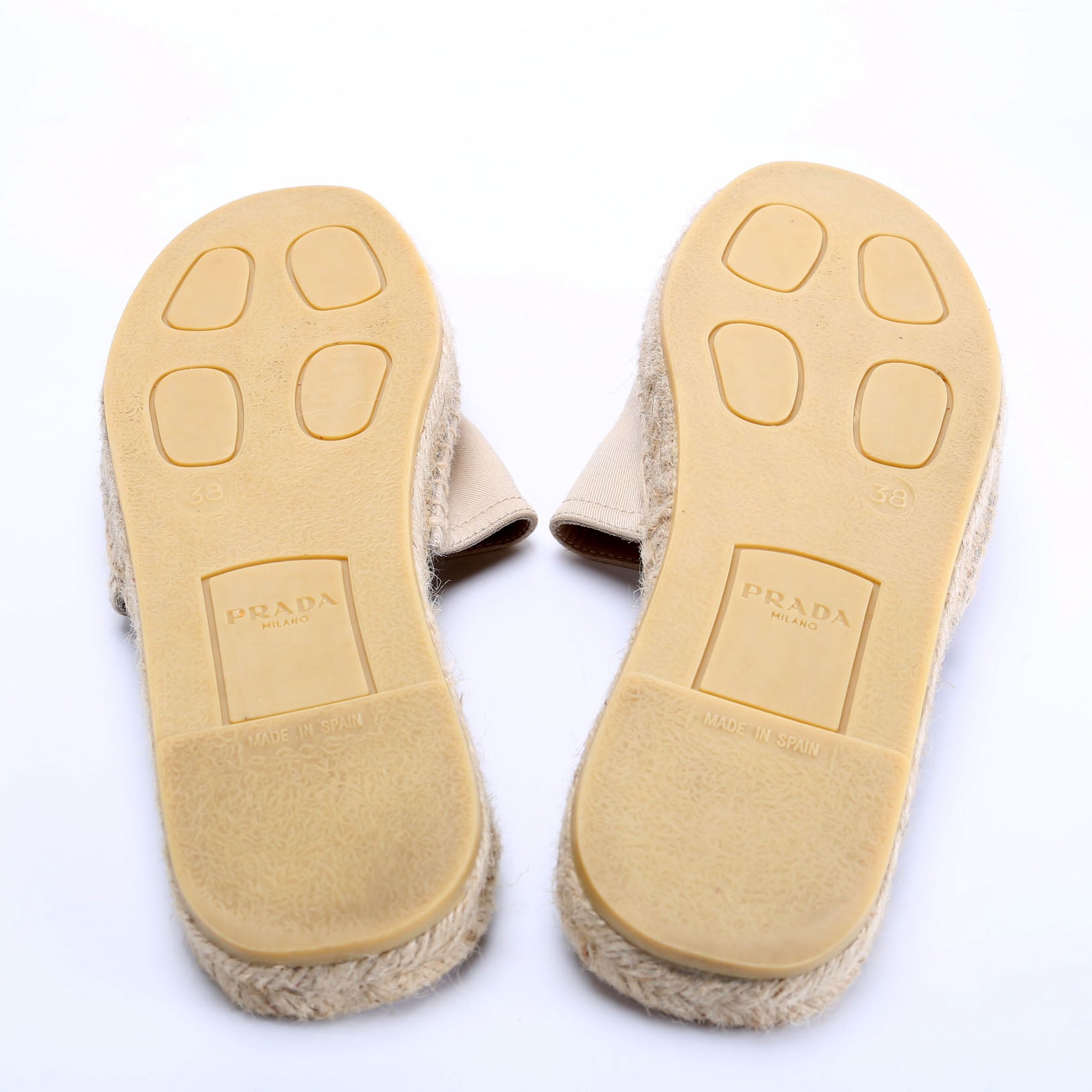 Triangle Logo Canvas Espadrille Slides Size 38