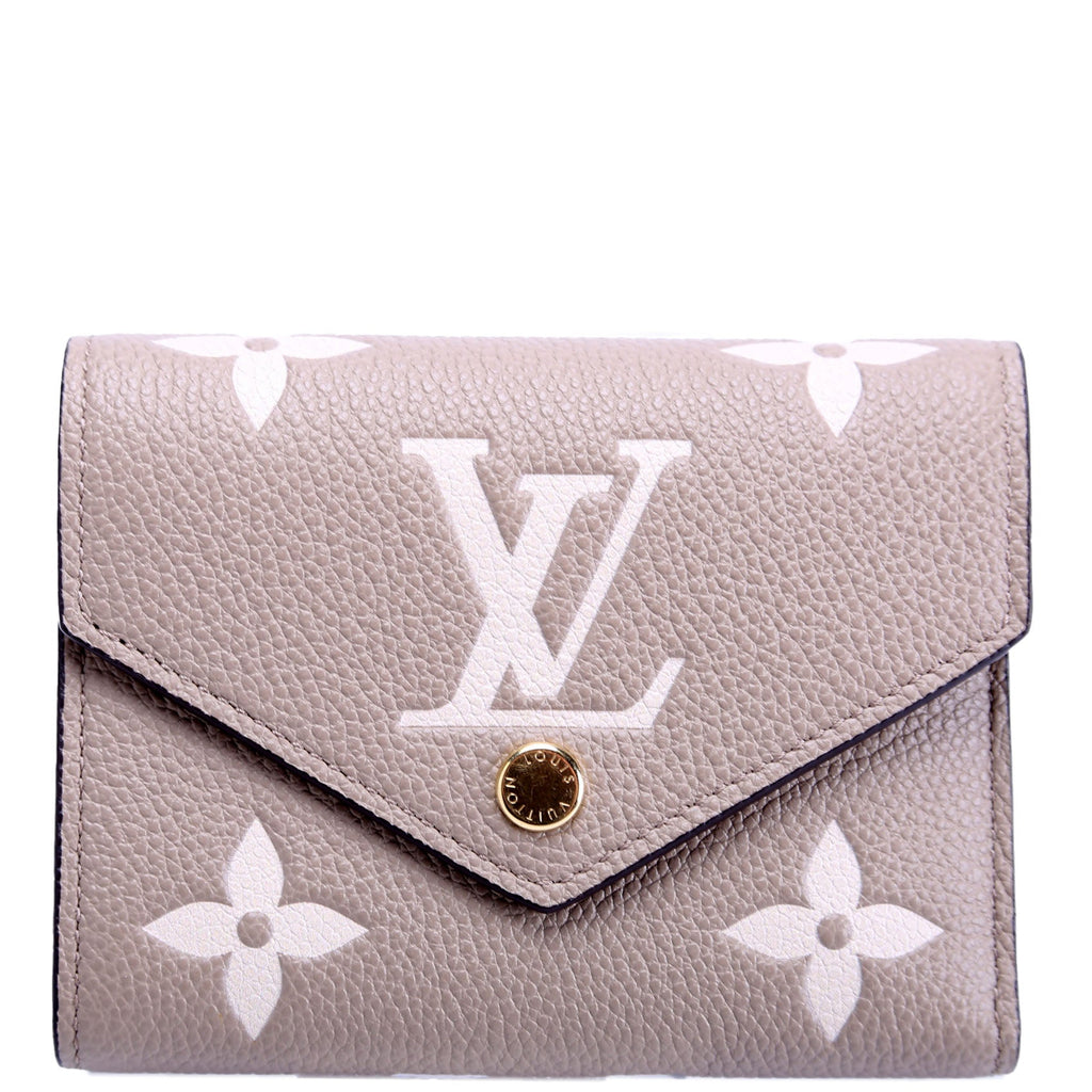 Victorine Wallet Bicolor Empreinte Turtle Dove