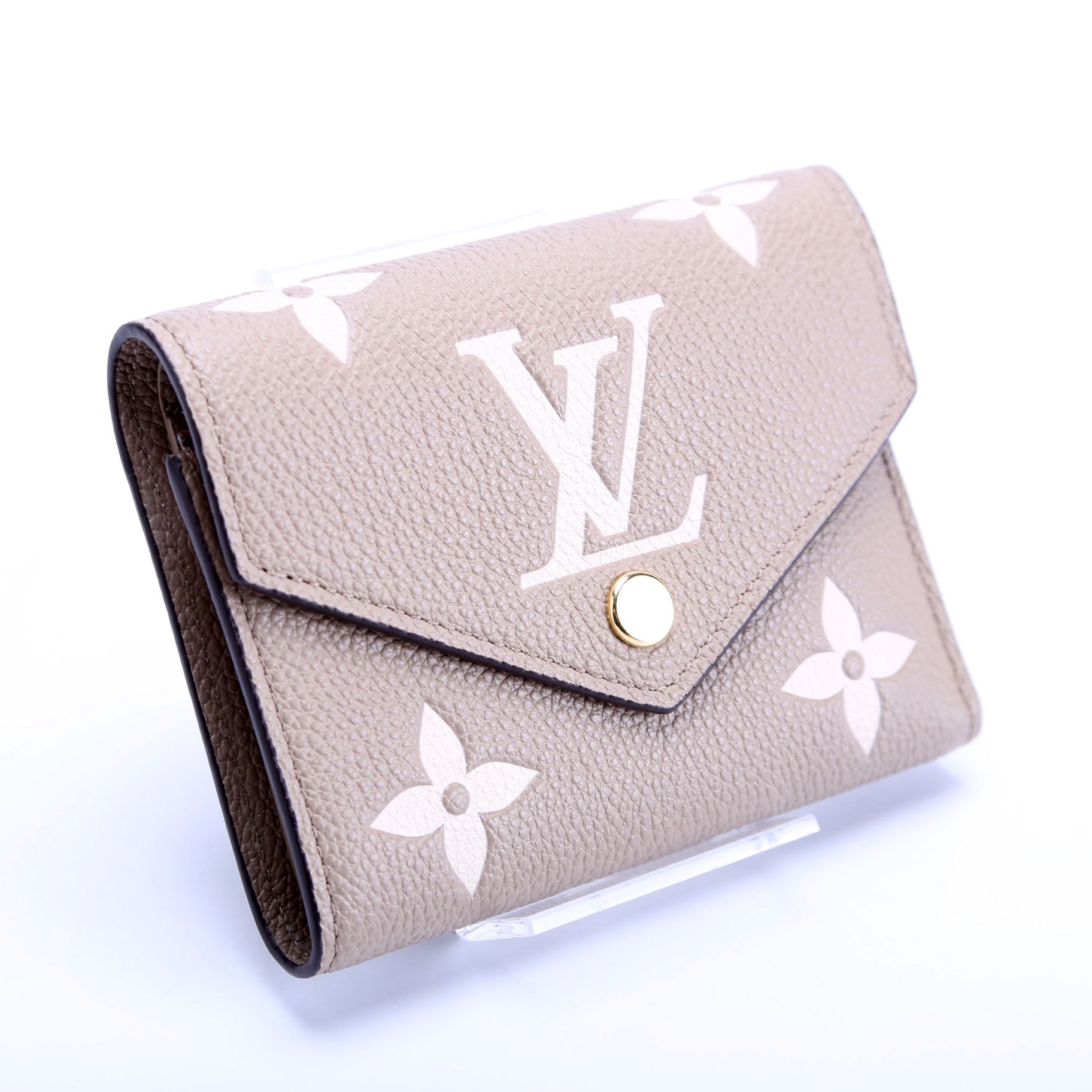 Victorine Wallet Bicolor Empreinte Turtle Dove
