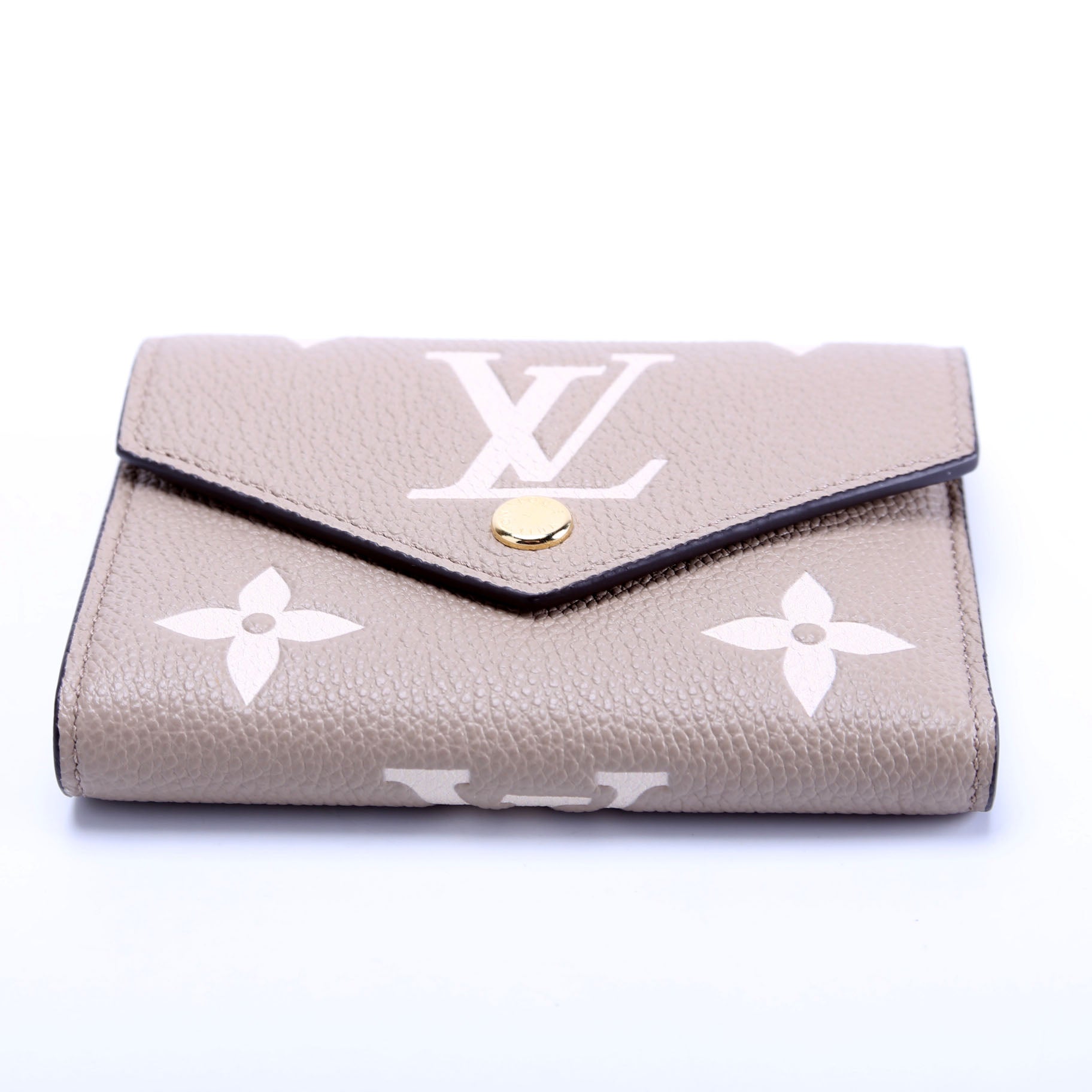 Victorine Wallet Bicolor Empreinte Turtle Dove