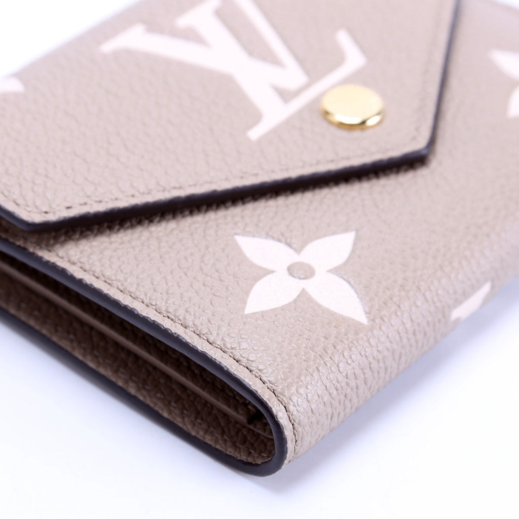 Victorine Wallet Bicolor Empreinte Turtle Dove