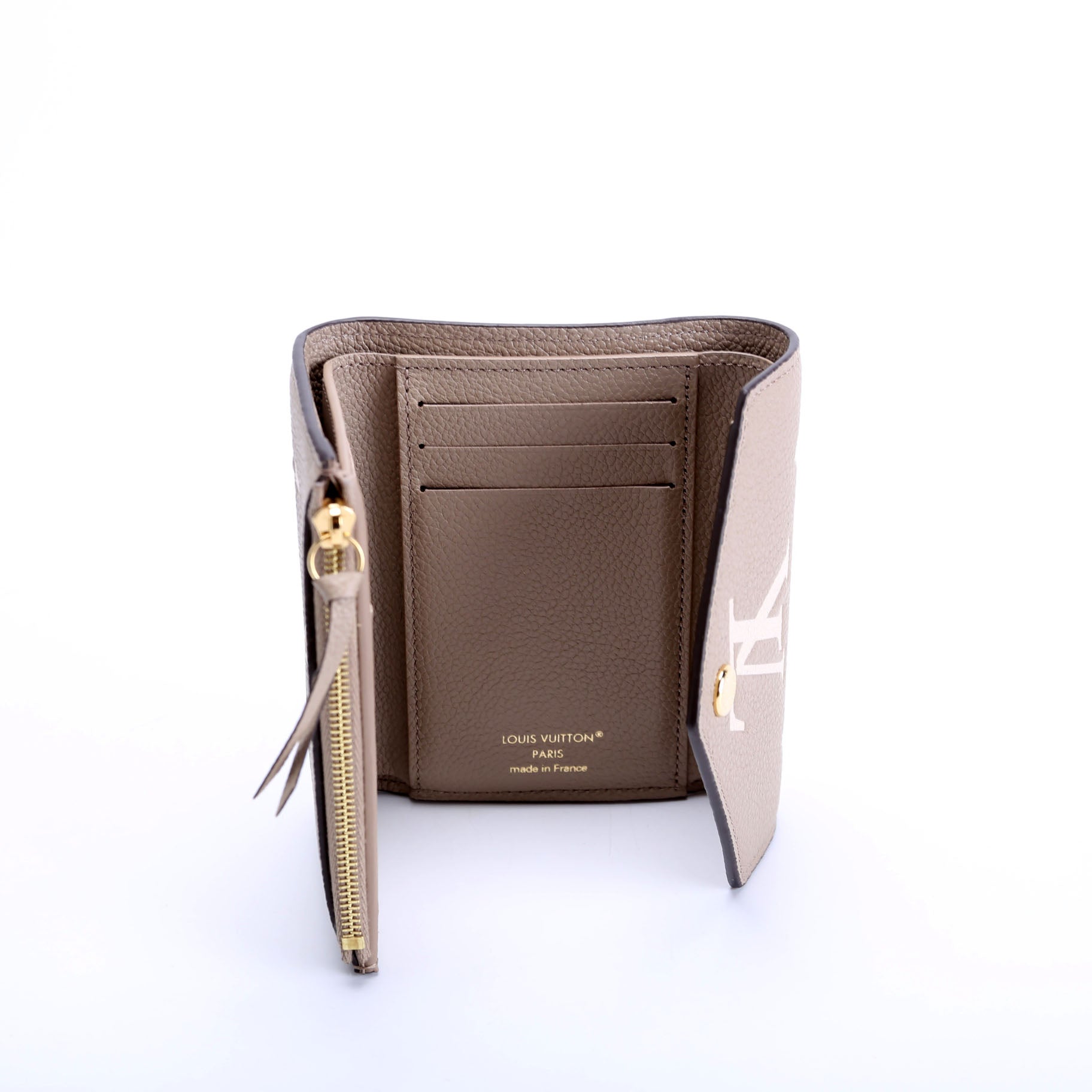 Victorine Wallet Bicolor Empreinte Turtle Dove