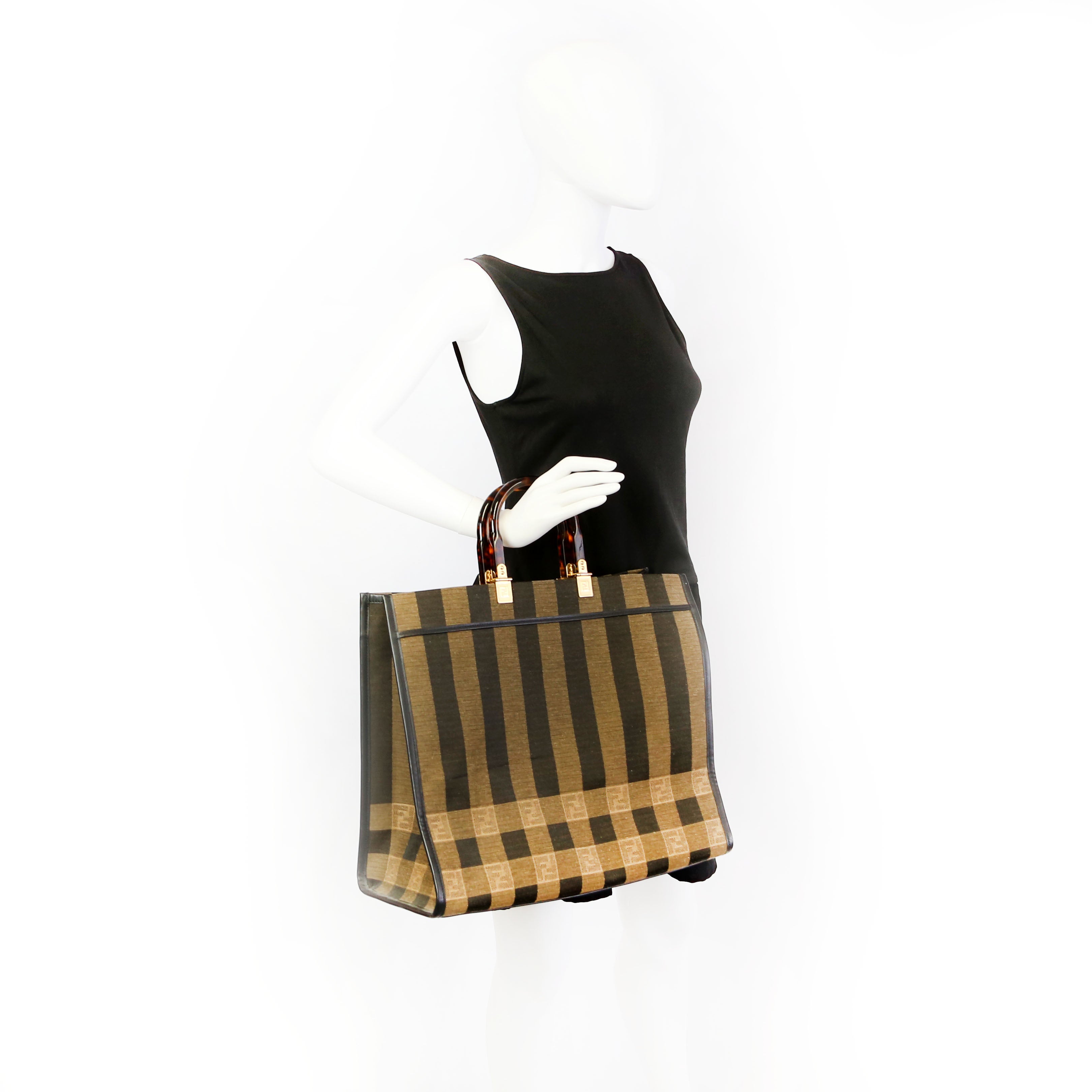 Fendi 8BH372 Sunshine Shopper Pequin Canvas