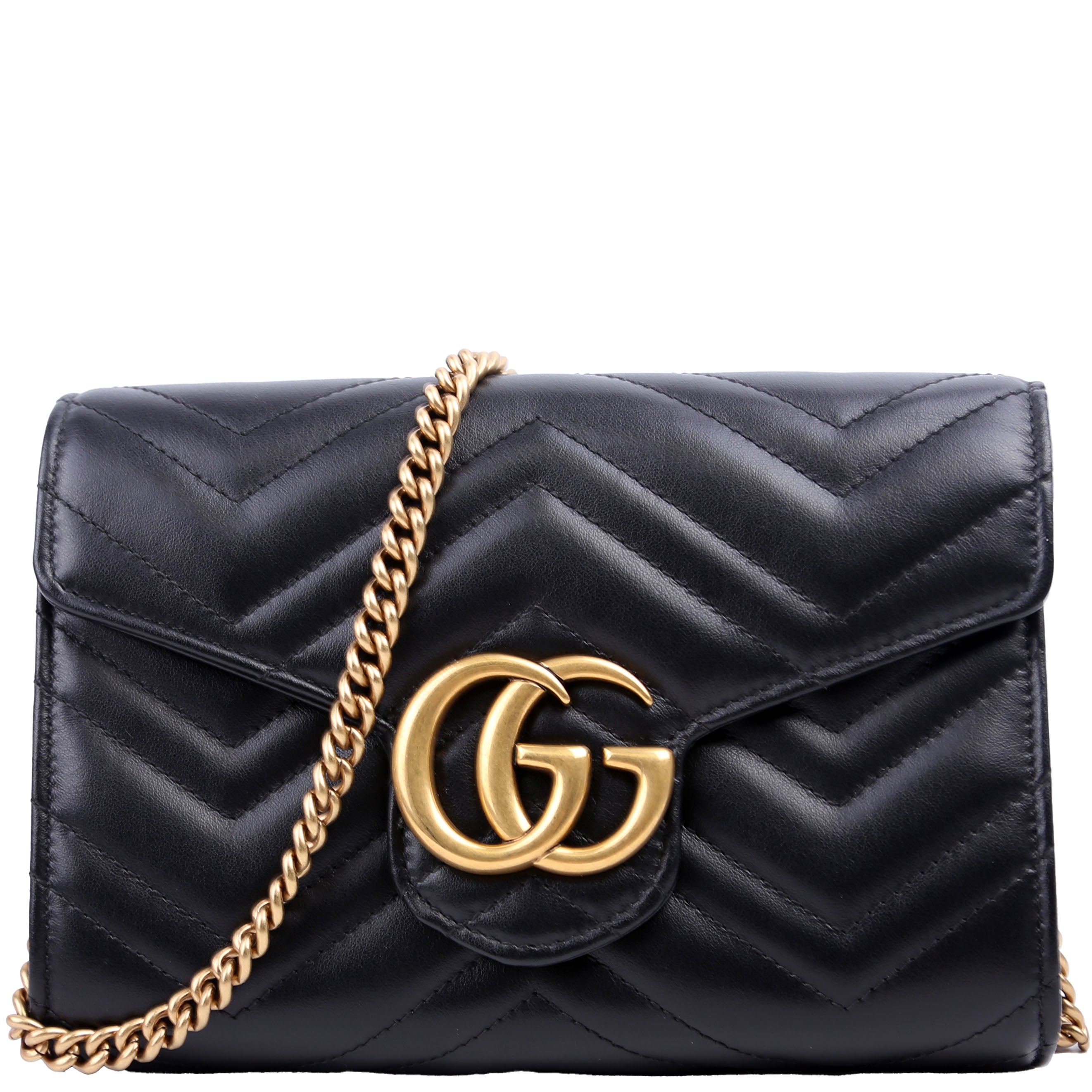 474575 Marmont Chain Wallet Black