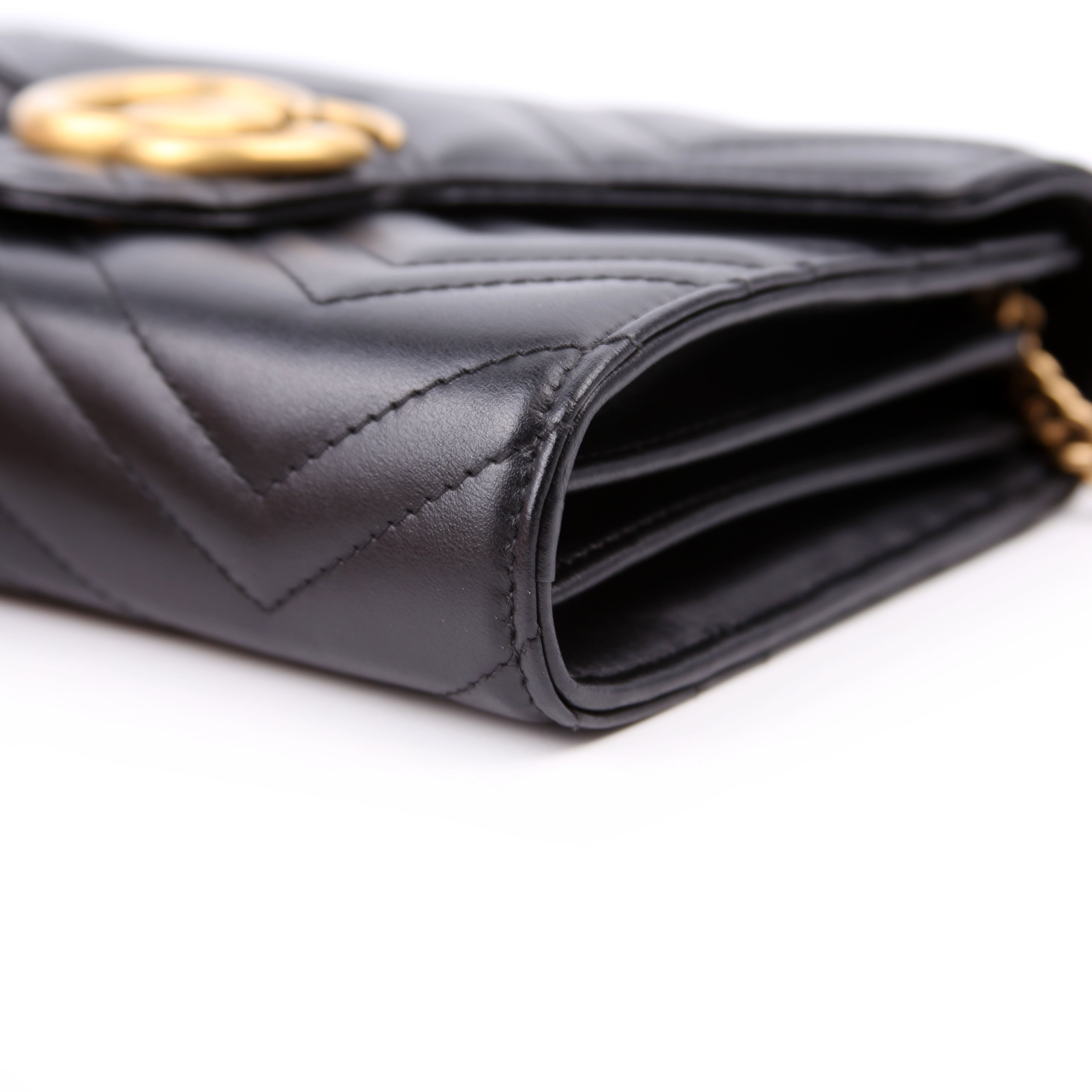 474575 Marmont Chain Wallet Black