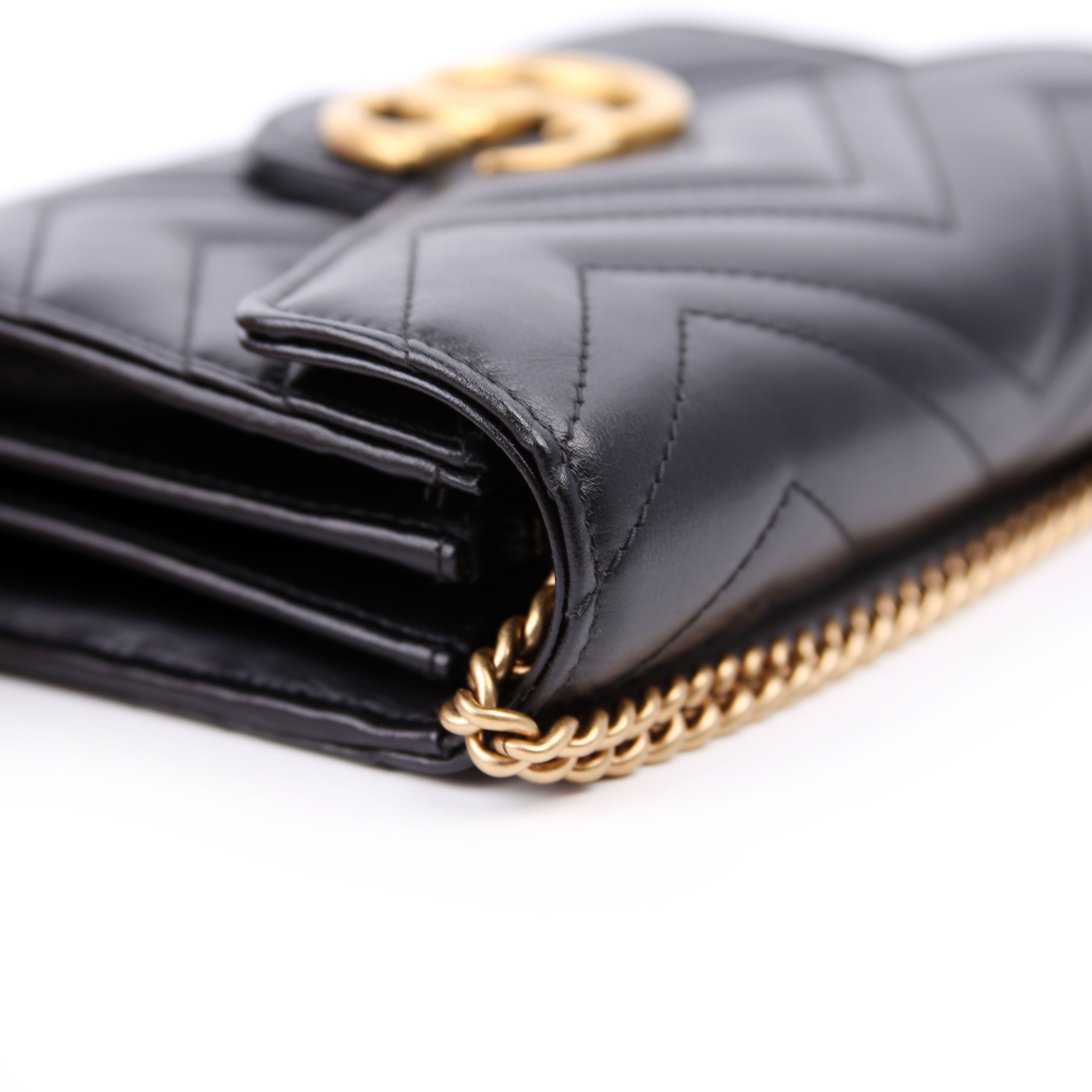 474575 Marmont Chain Wallet Black