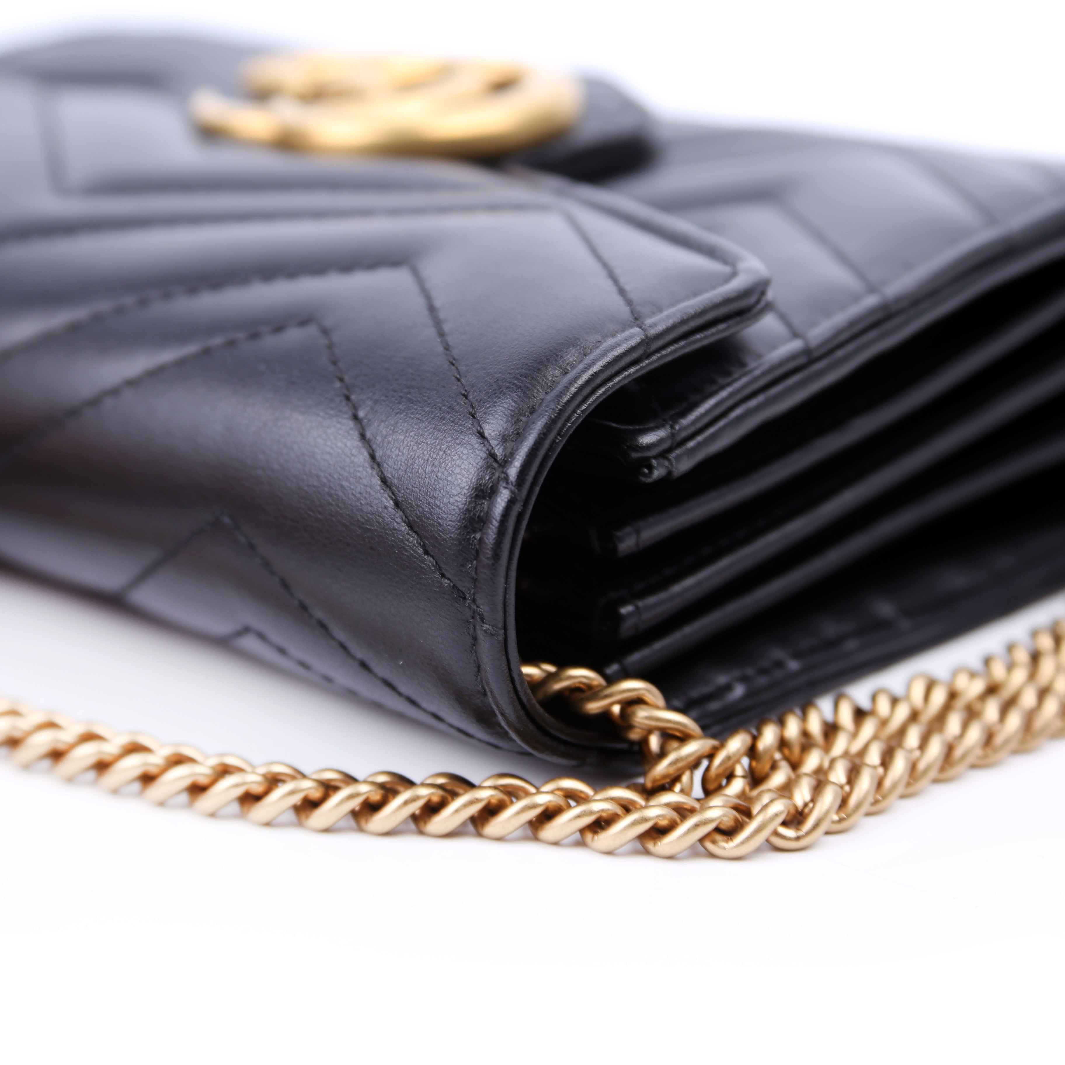 474575 Marmont Chain Wallet Black