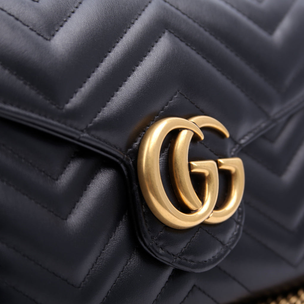 474575 Marmont Chain Wallet Black