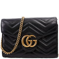 Gucci 474575 Marmont Chain Wallet Black