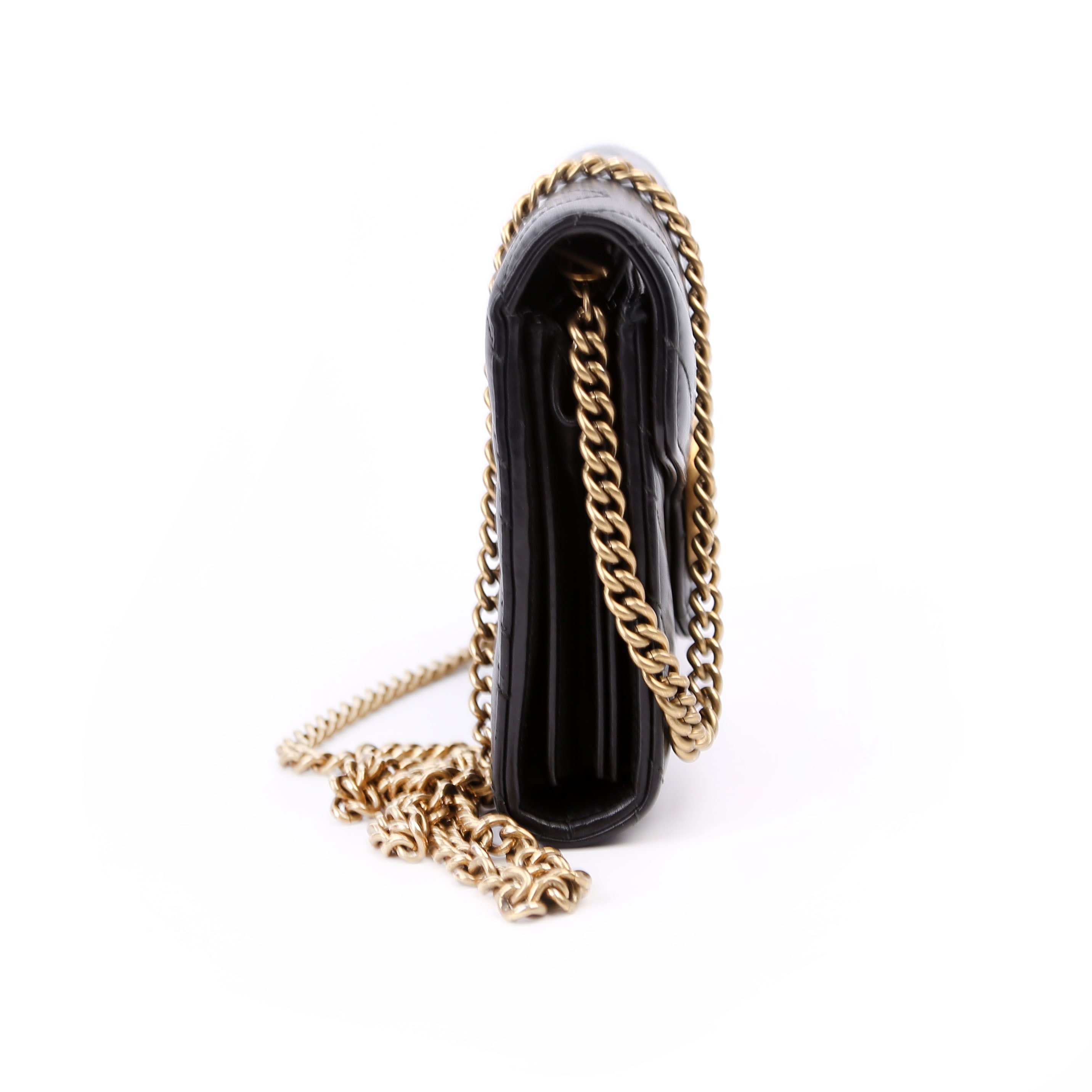 Gucci 474575 Marmont Chain Wallet Black