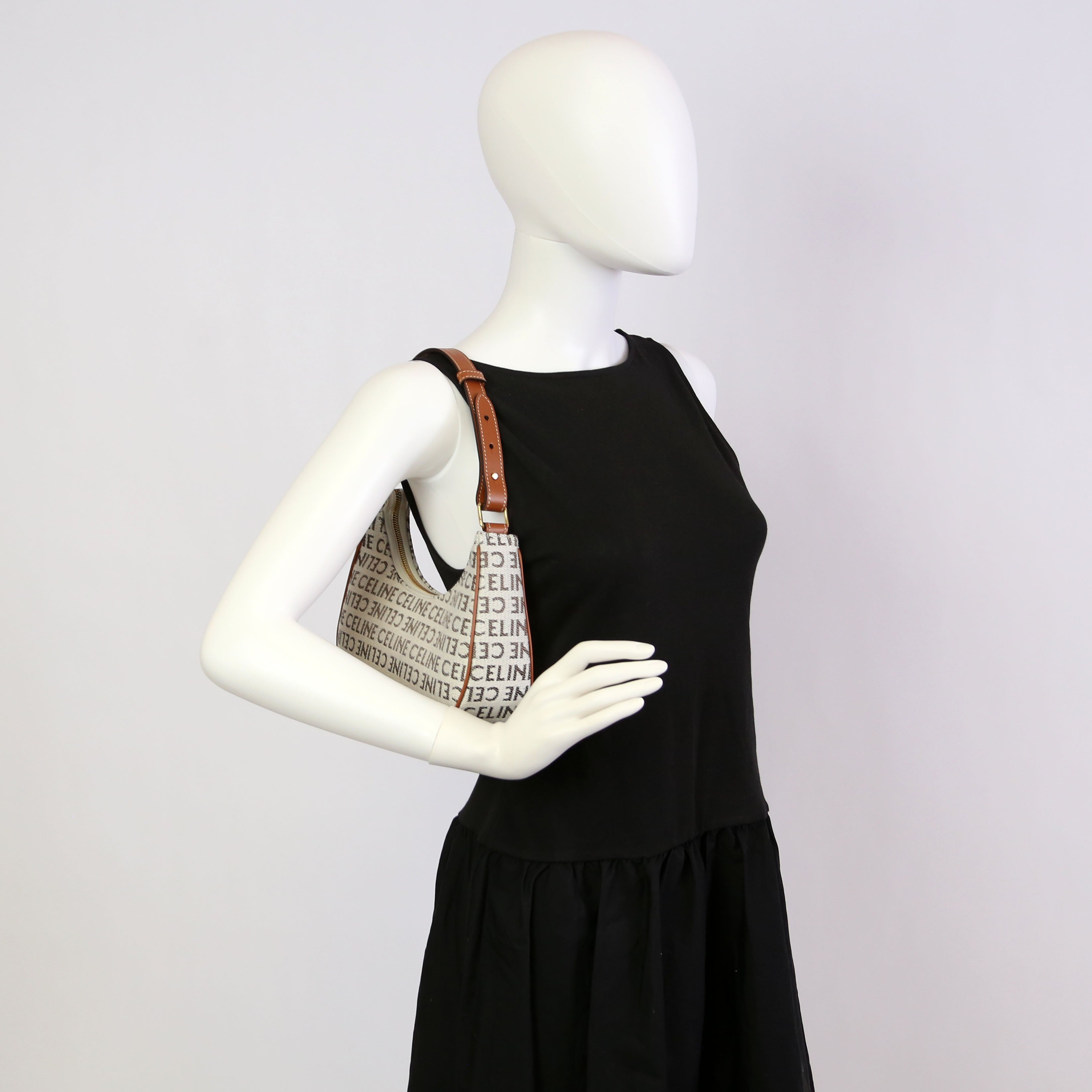 Ava Triomphe Medium Jacquard Logo/Calfskin