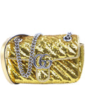Gucci 443497 Marmont Shoulder Small Flap Sequin Gold