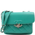 CC Box Flap Bag Small Quilted Caviar 23M Green